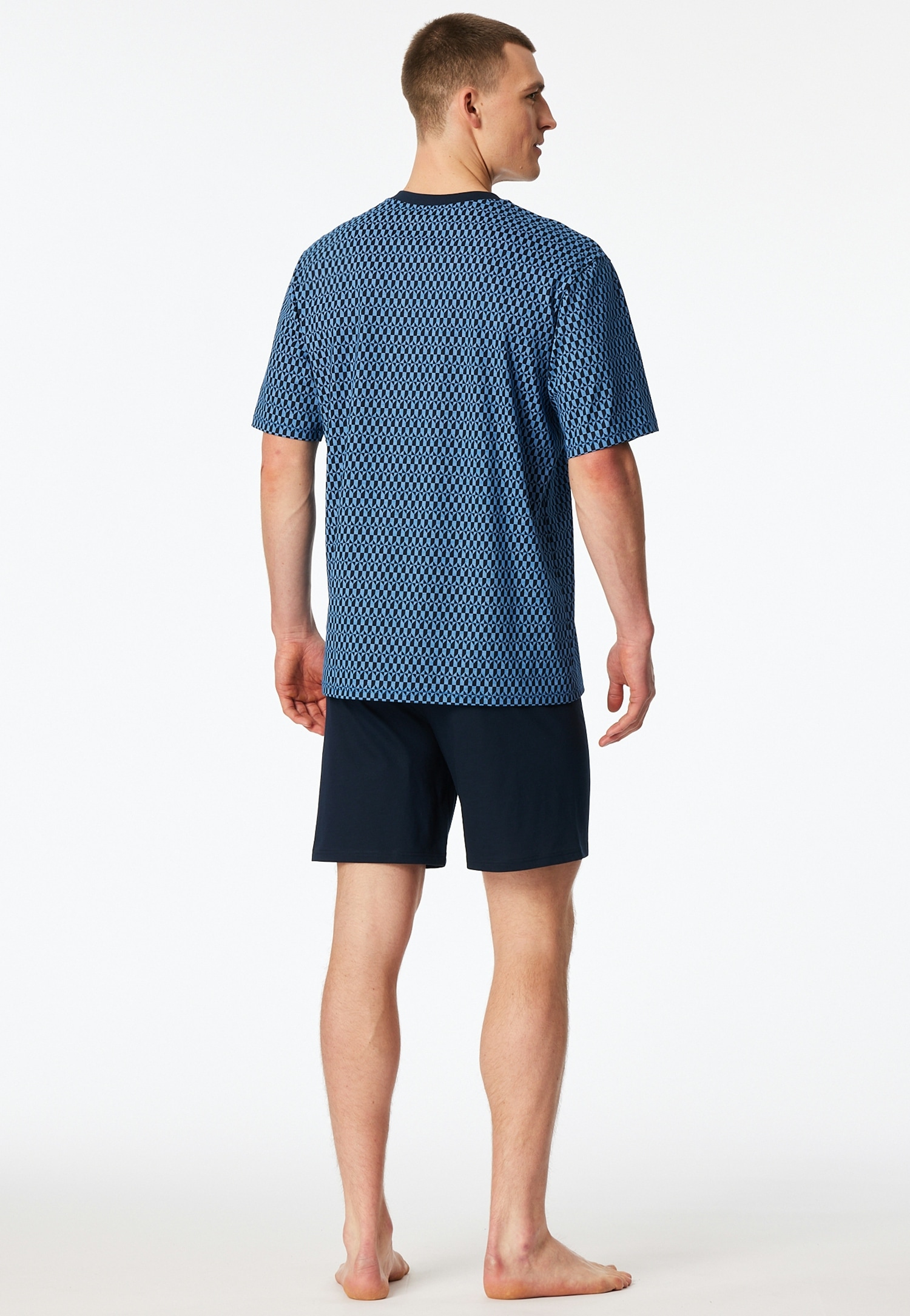 Schiesser Shorty »Comfort Nightwear« 2 pièces mit klassischem Karo-Muster, V-Ausschnitt und aufgesetzter Brusttasche