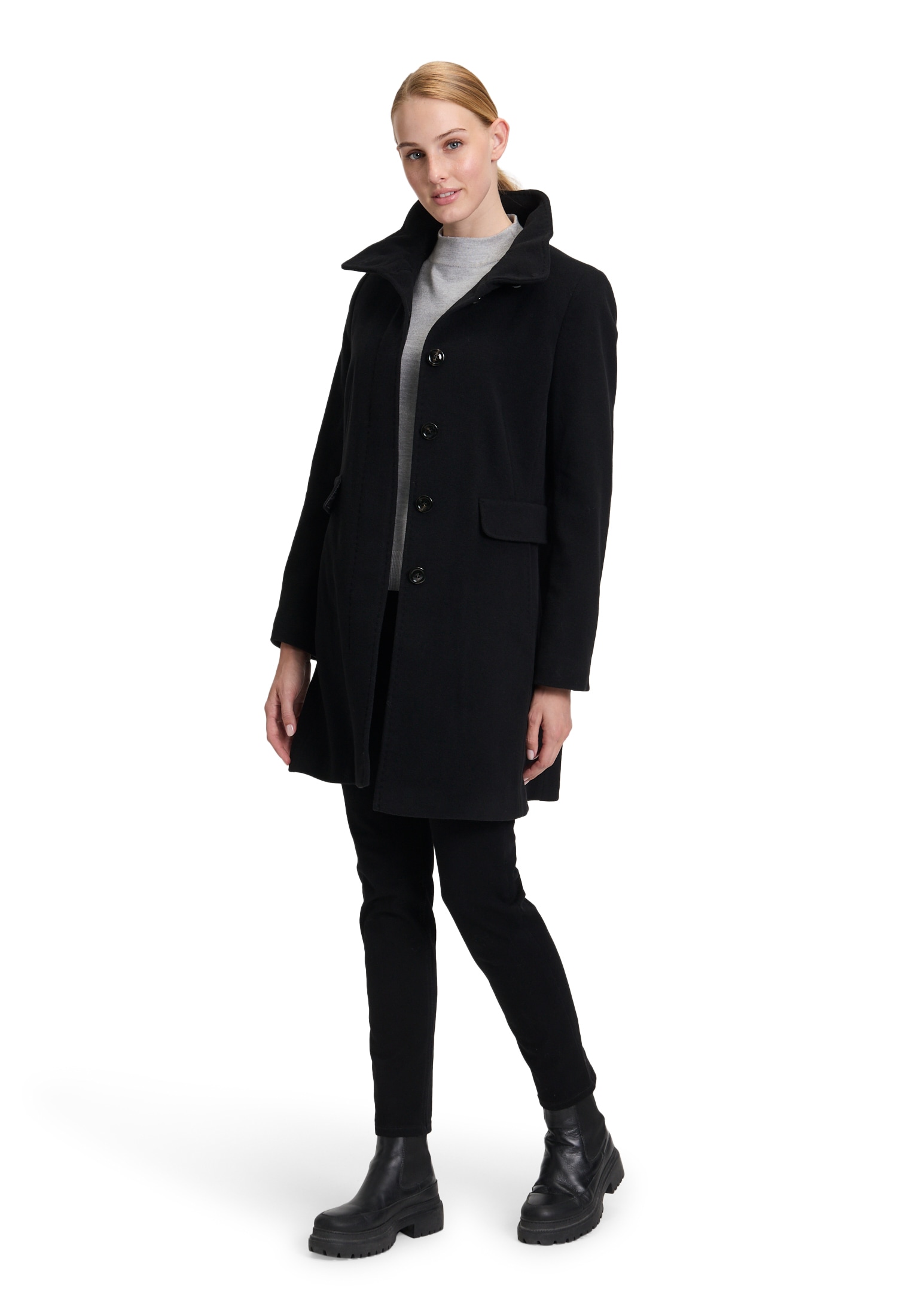 Gil Bret Veste en laine ohne Kapuze mit Stehkragen