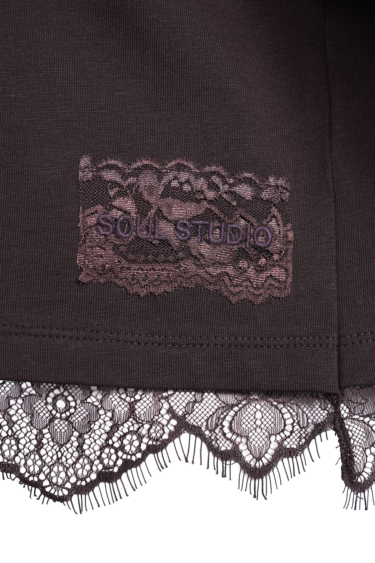 Smith & Soul T-shirt avec détails en dentelle, coupe carrée