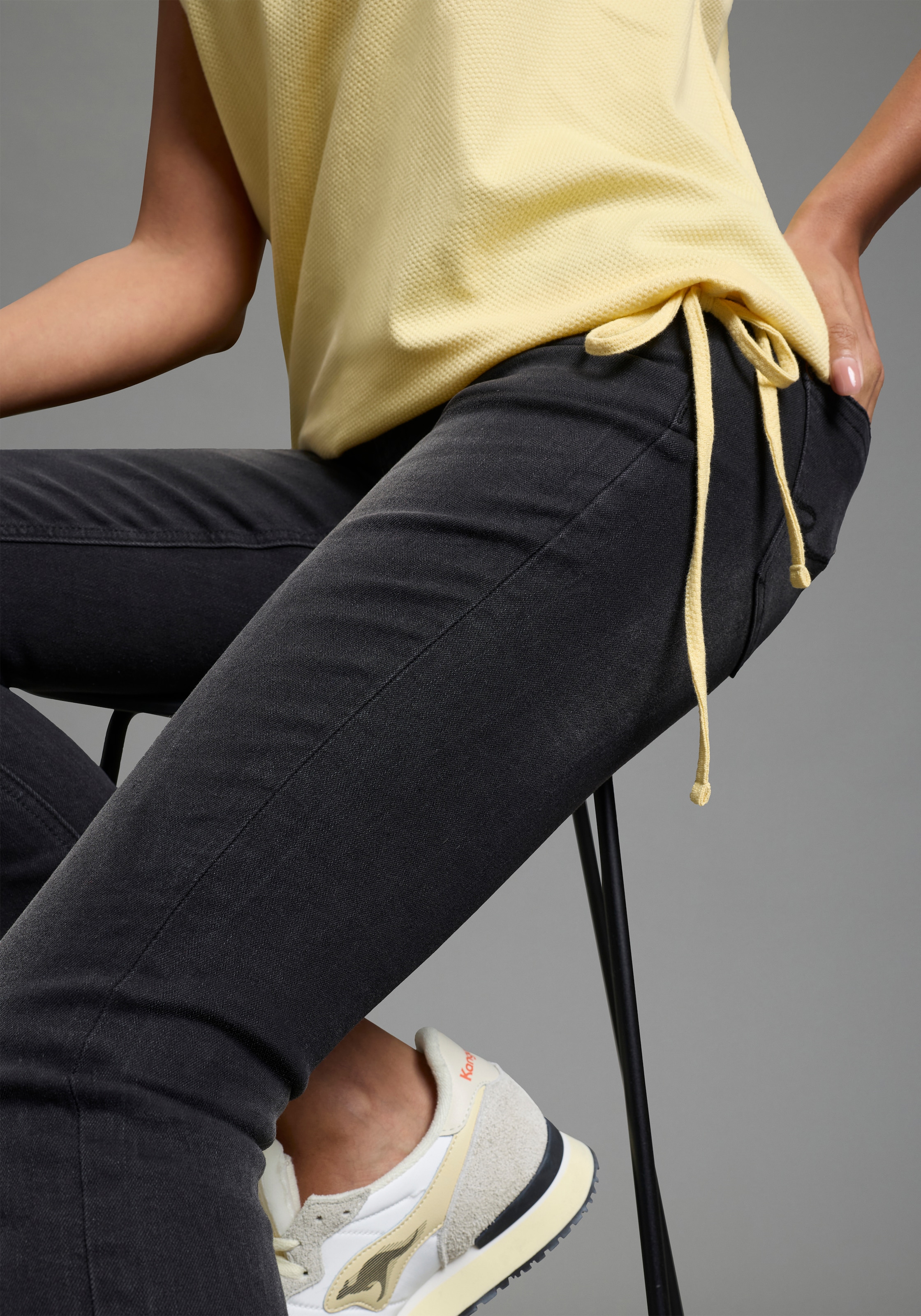 Flashlights T-shirt aus Struktur-Jersey mit Tunnelzug