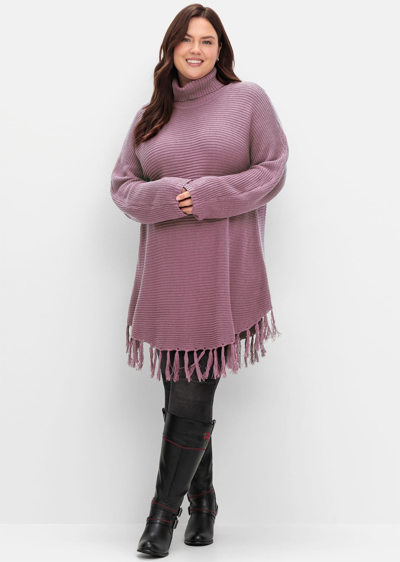 Sheego Poncho en tricot »Strickpullover«