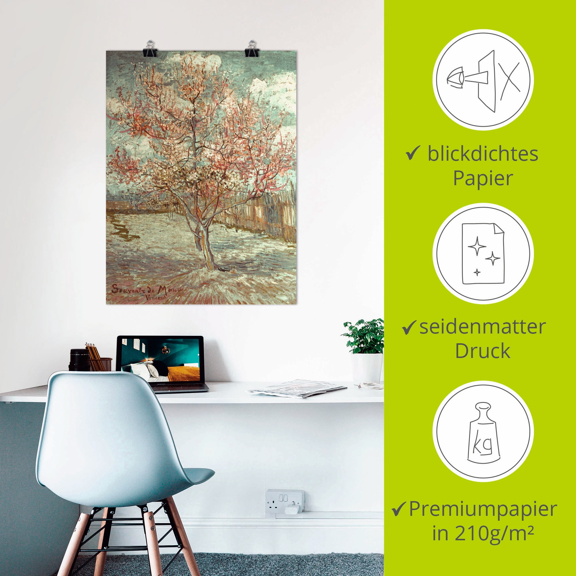 Artland Poster »Blühender Pfirsichbaum, 1888« 1 cuis tlg. als Poster in verschied. Grössen