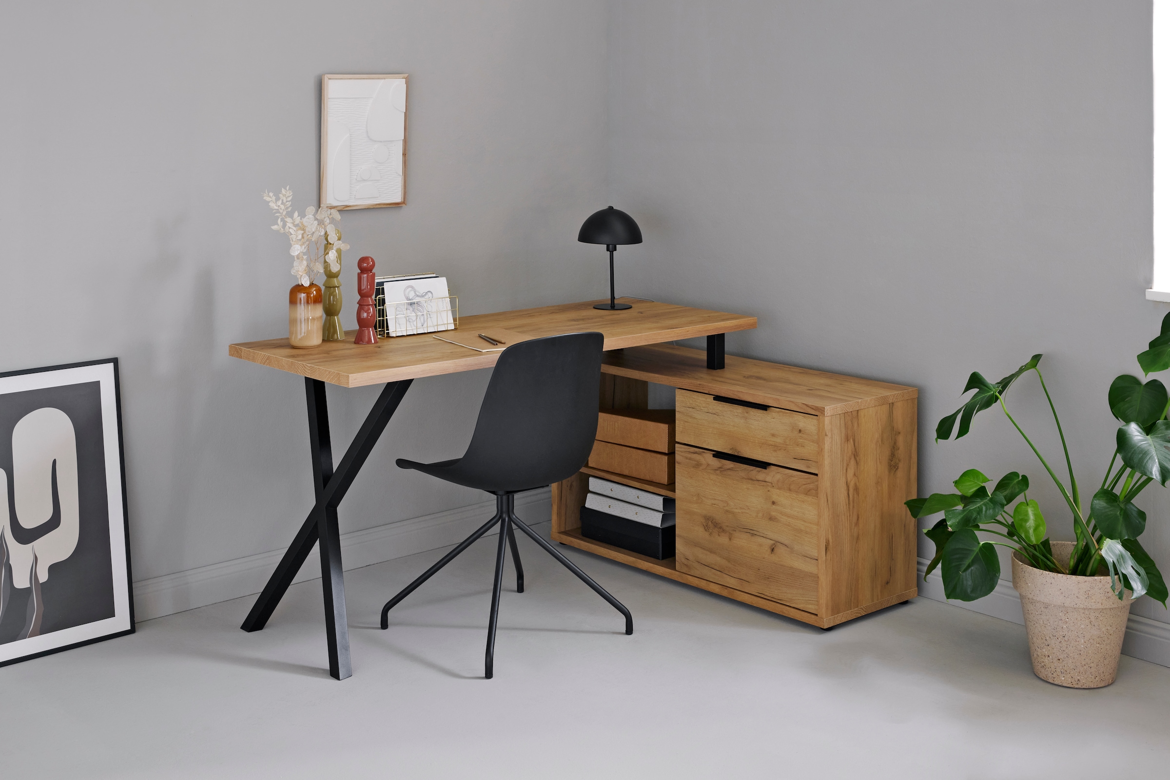Jahnke Schreibtisch »X-TRA C 145 E« 1 Stk. tlg. Eckschreibtisch, wechselseitig montierbar, X-Gestell