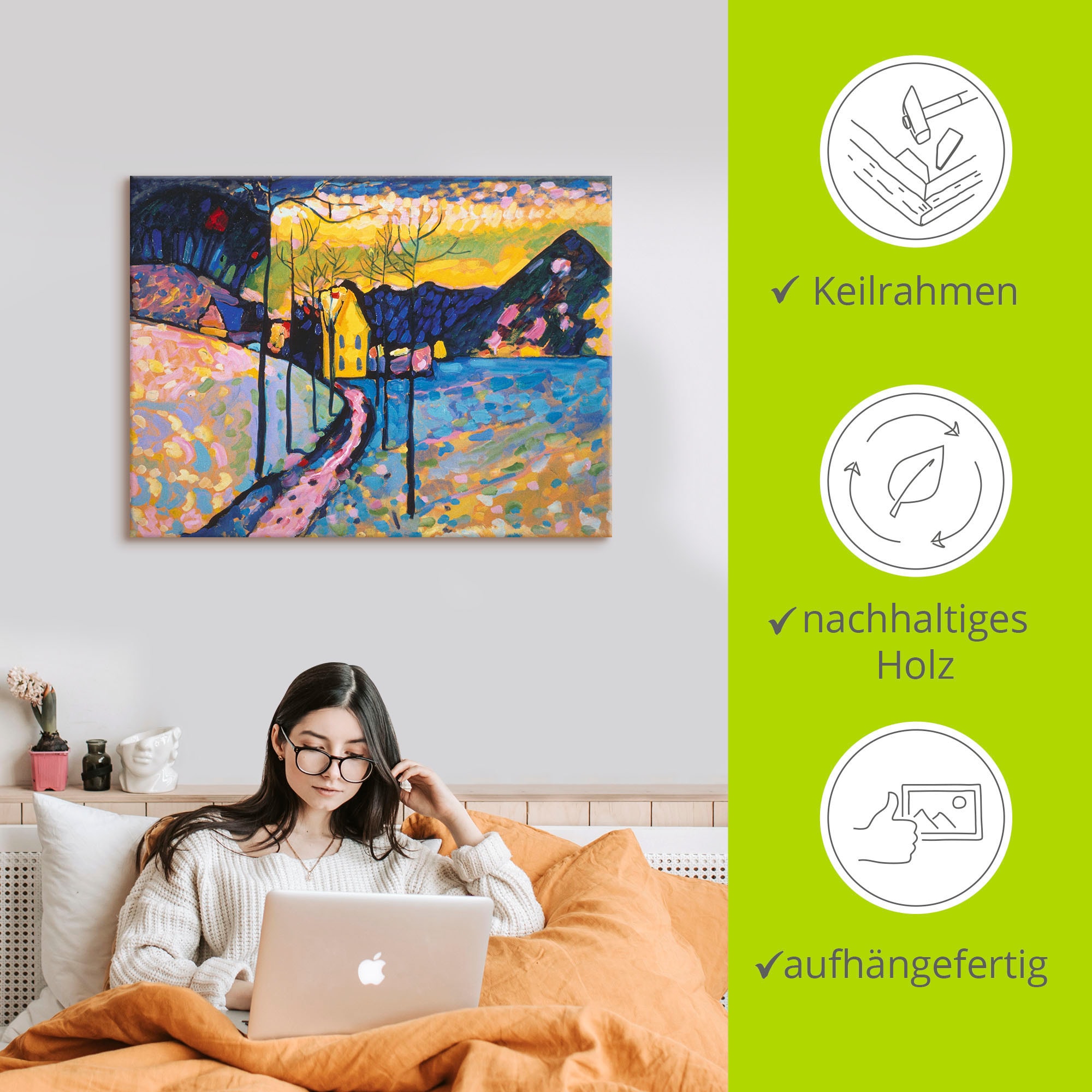 Artland Tableau sur toile »Winterlandschaft I. 1909« 1 cuis tlg. auf Holzrahmen gespannt