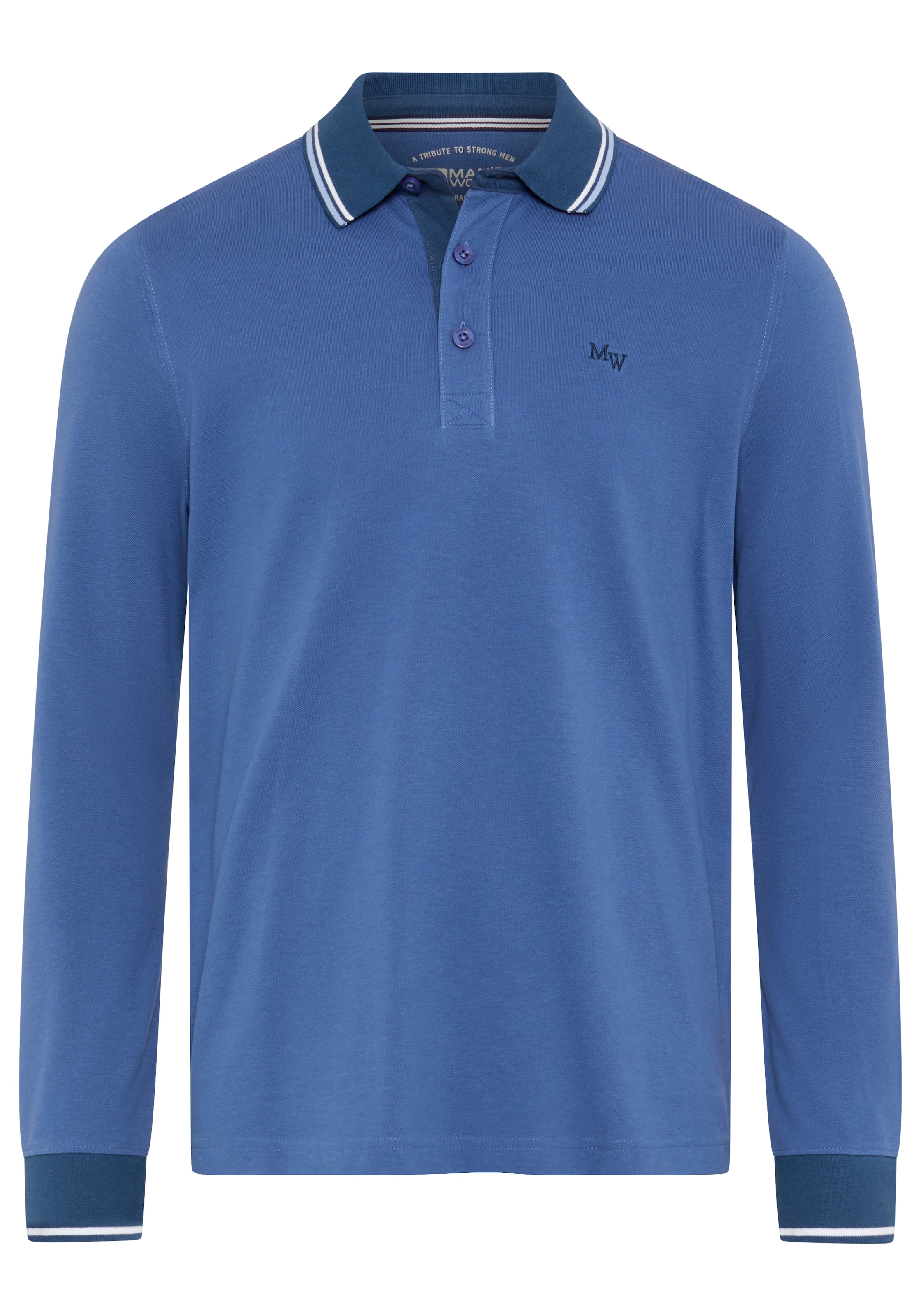 Man's World Polo coupe normale, manches longues, look casual classique