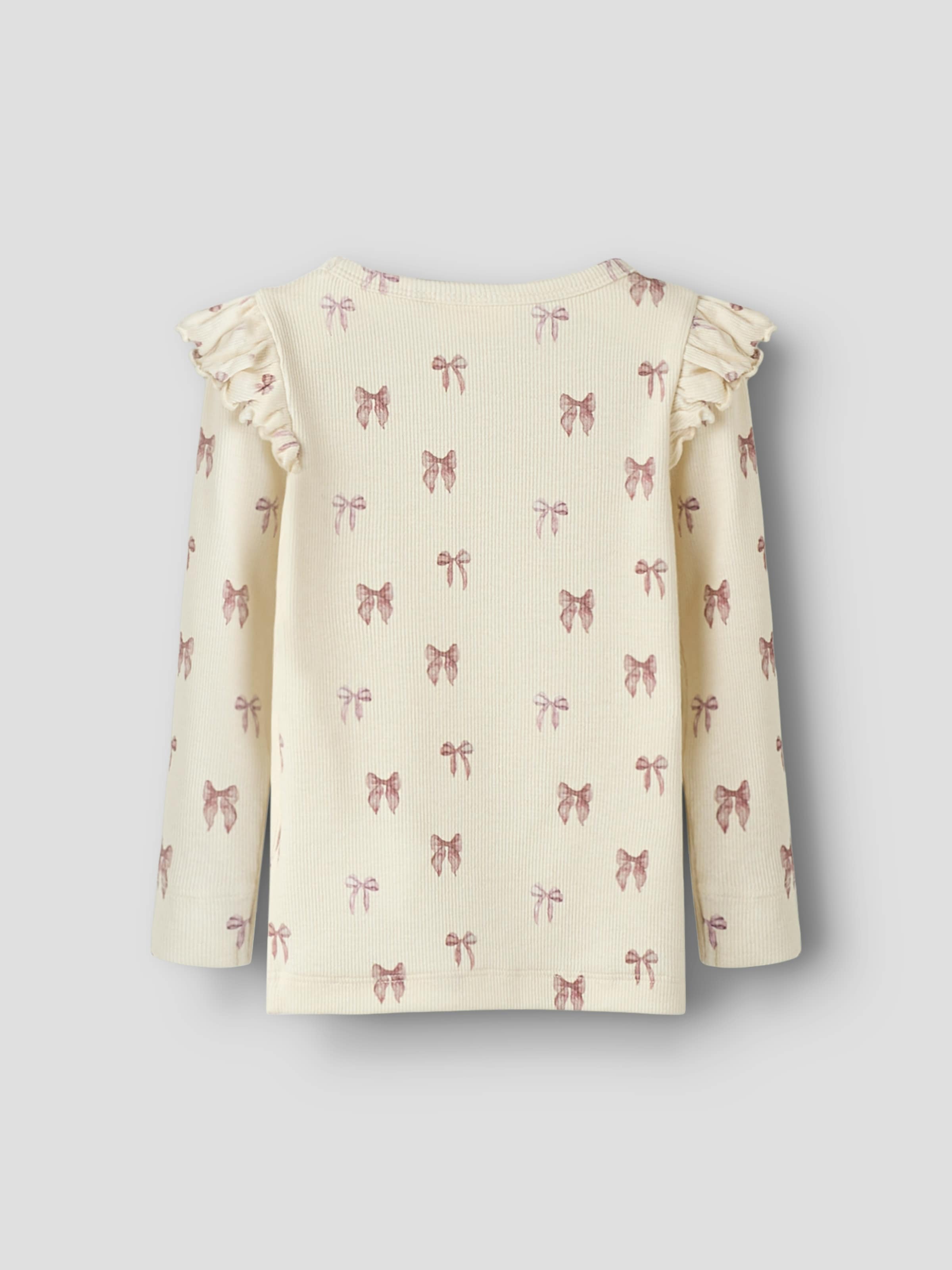 Lil' Atelier T-shirt à manches longues »NMFGAVO EKO LS SLIM TOP LIL NOOS« avec volants, jersey côtelé doux, coupe slim