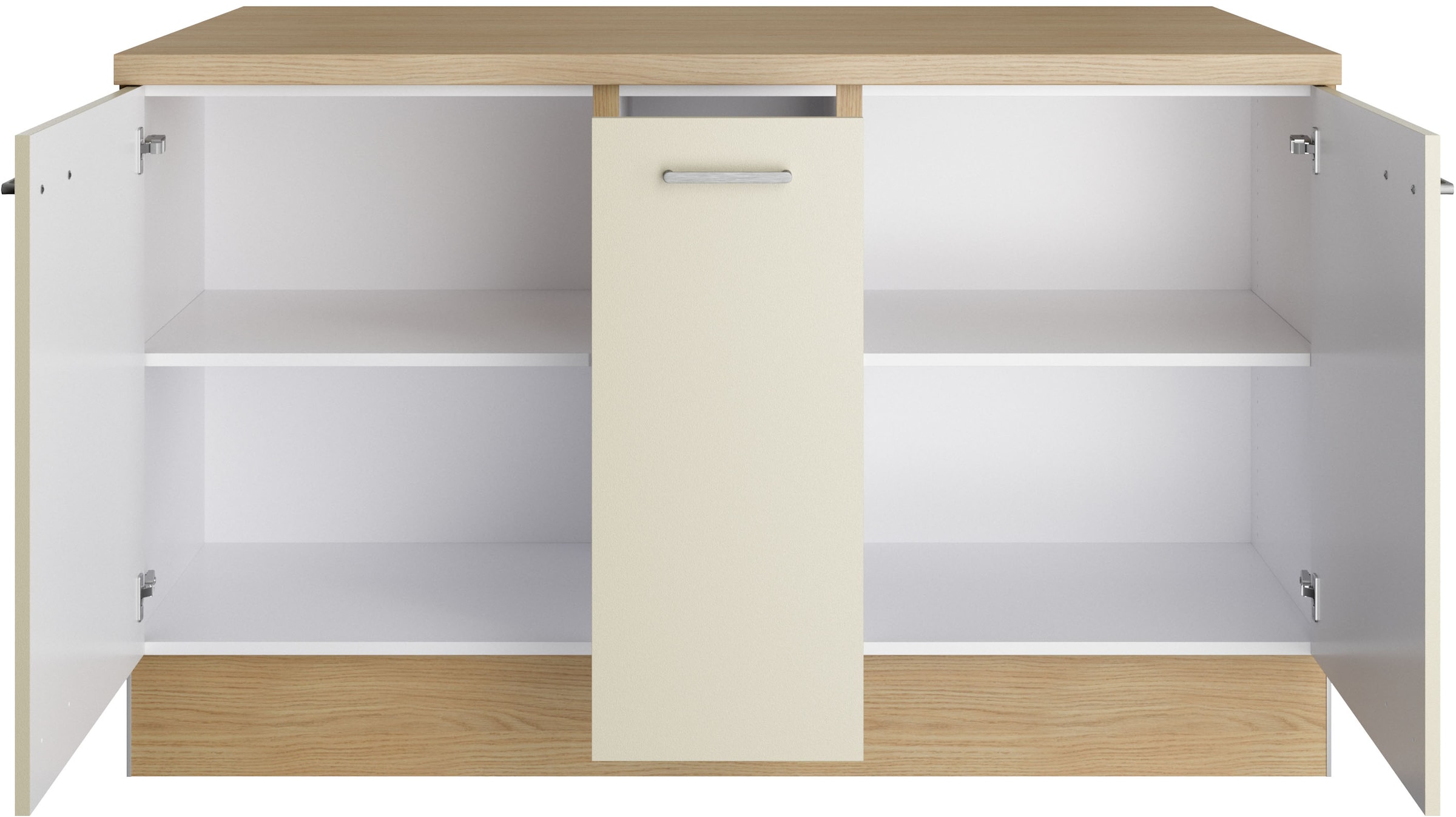 KOCHSTATION Ilot de cuisine »KS-Lucy« Breite 151 cm, Soft-Close, höhenverstellbare Füsse, Metallgriffe