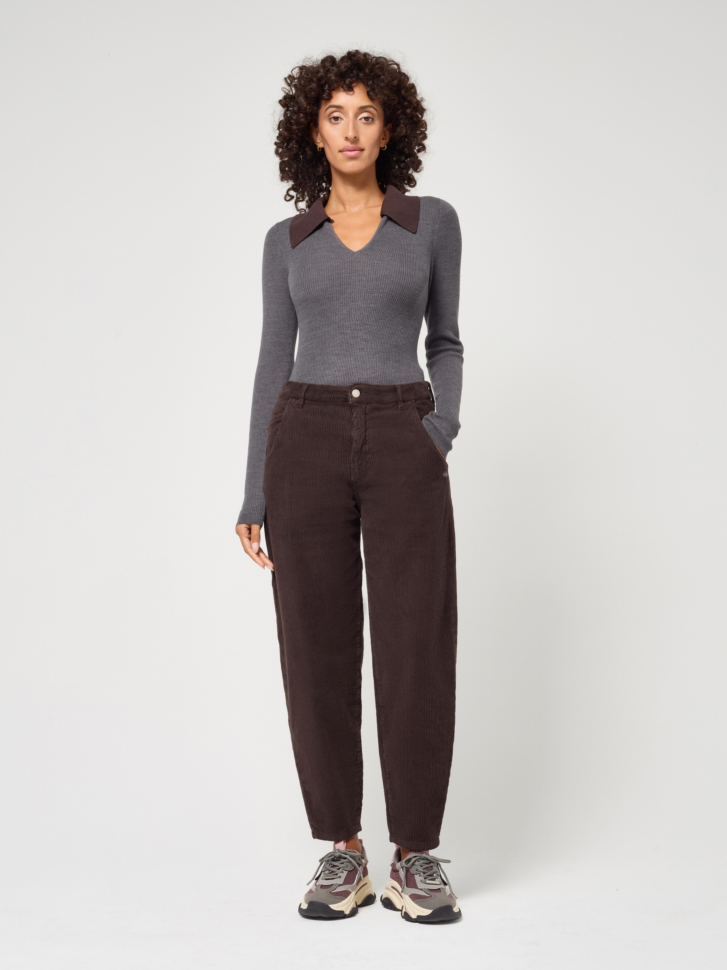 GANG Pantalon en velours côtelé »94VIA«  en coupe ballon, taille haute