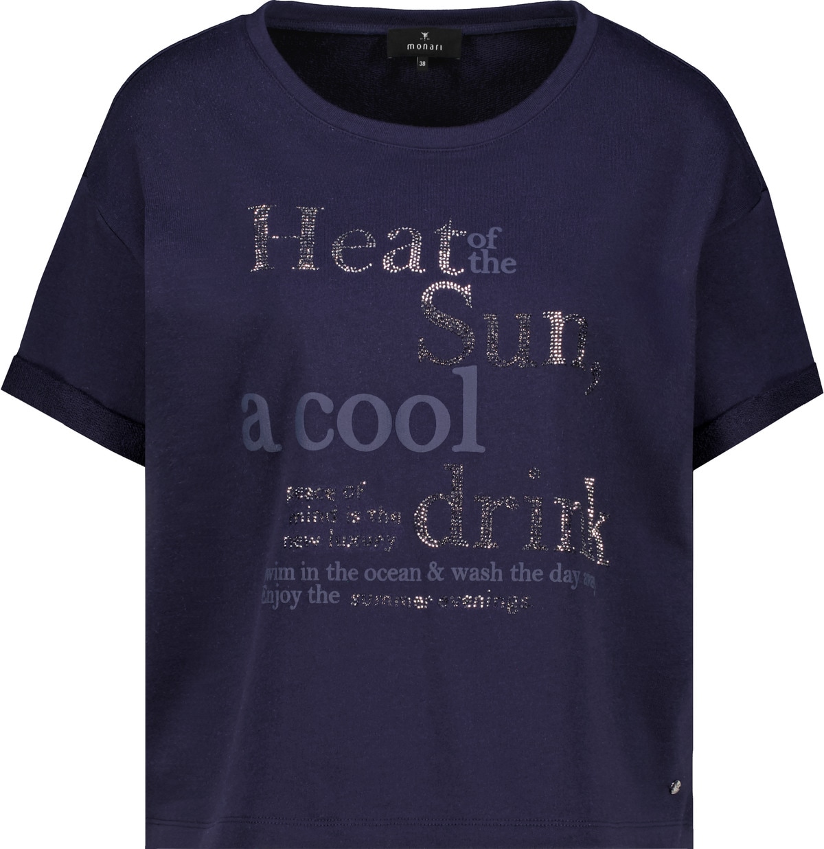 Monari Sweatshirt »Sweatshirt tonige Schrift«, mit Glitzernieten
