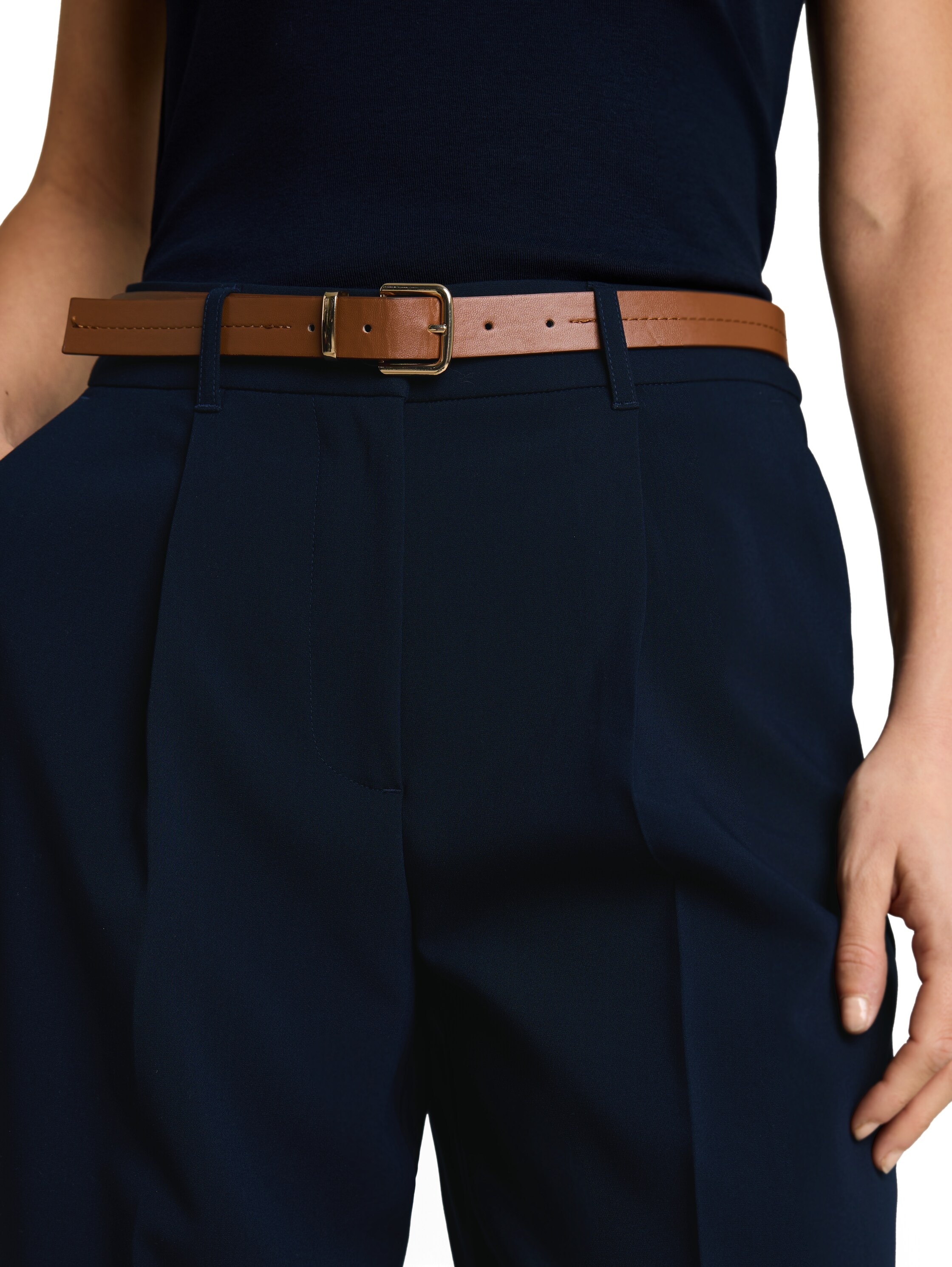 TOM TAILOR Pantalon à pinces »Barrel Leg«  pantalon d'été avec ceinture