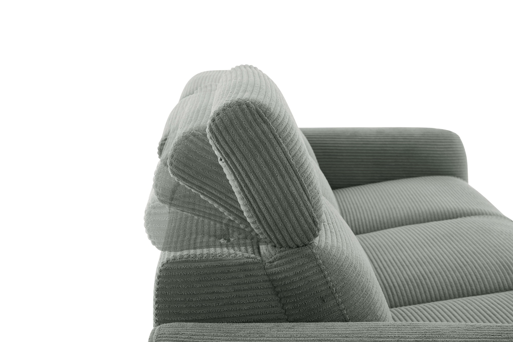 GOODproduct 3-places »SKAANE Cord-Sofa, 229 cm, manuelle u. elektrische Relaxfunktion« Relax-Funktion in 2 Sitzen, Kopfteilverstellung, Federkernpolsterung