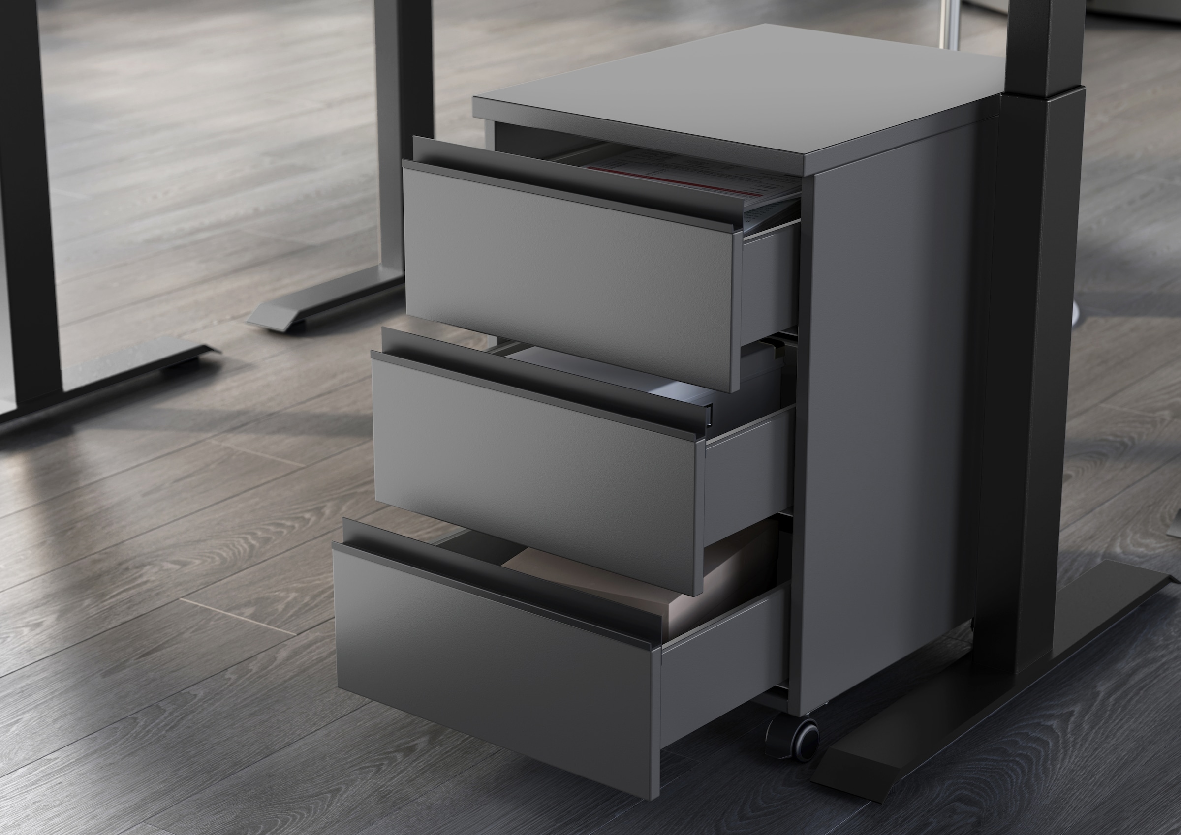 GERMANIA Büromöbel-Set »Lemont« 2 tlg. Set bestehend aus höhenverstellbarem Schreibtisch und Rollcontainer