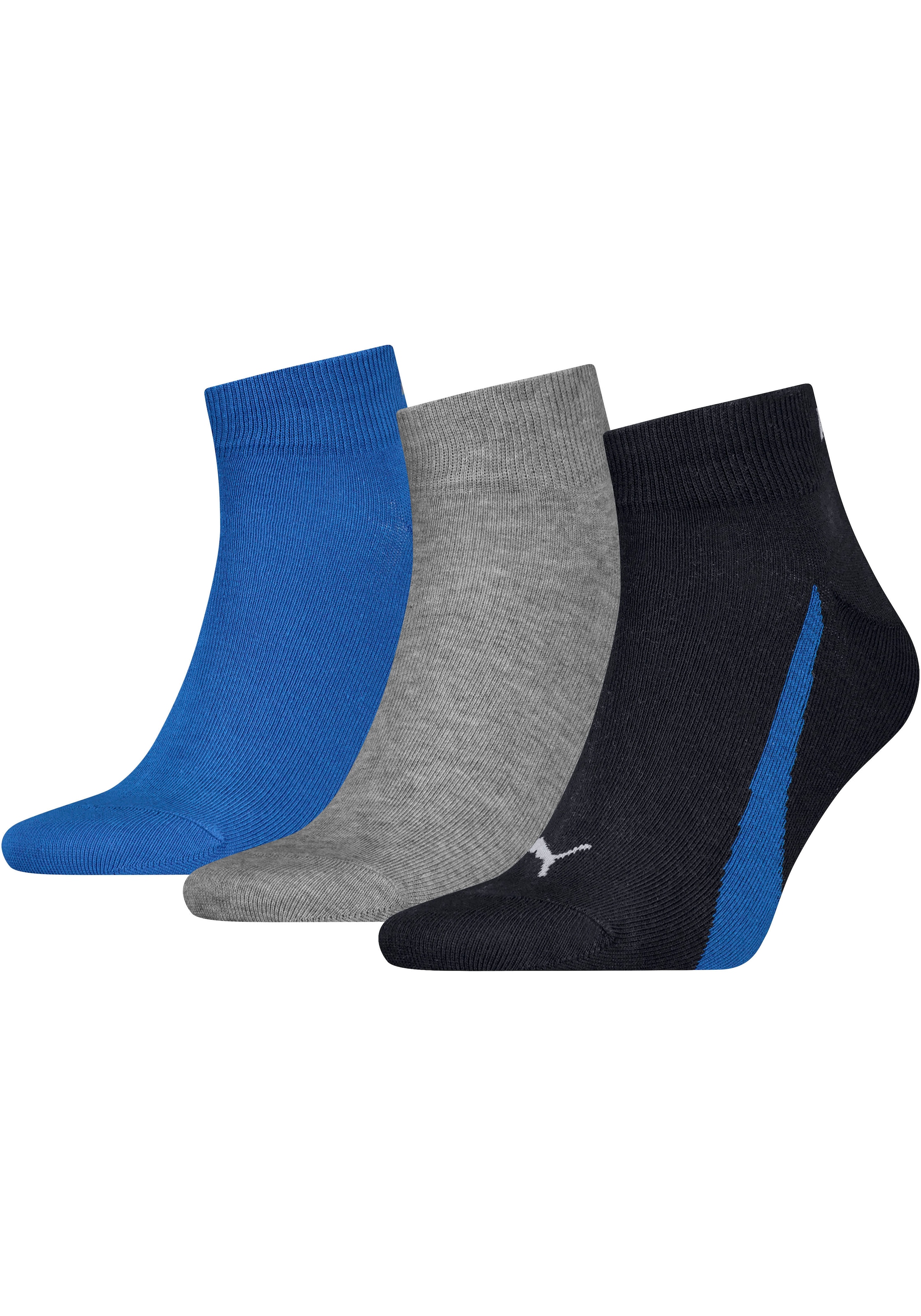 PUMA Kurzsocken »PUMA UNISEX LIFESTYLE QUARTER 3P« 3 Paar, 3 Stk. tlg. mit kurzem geripptem Schaft