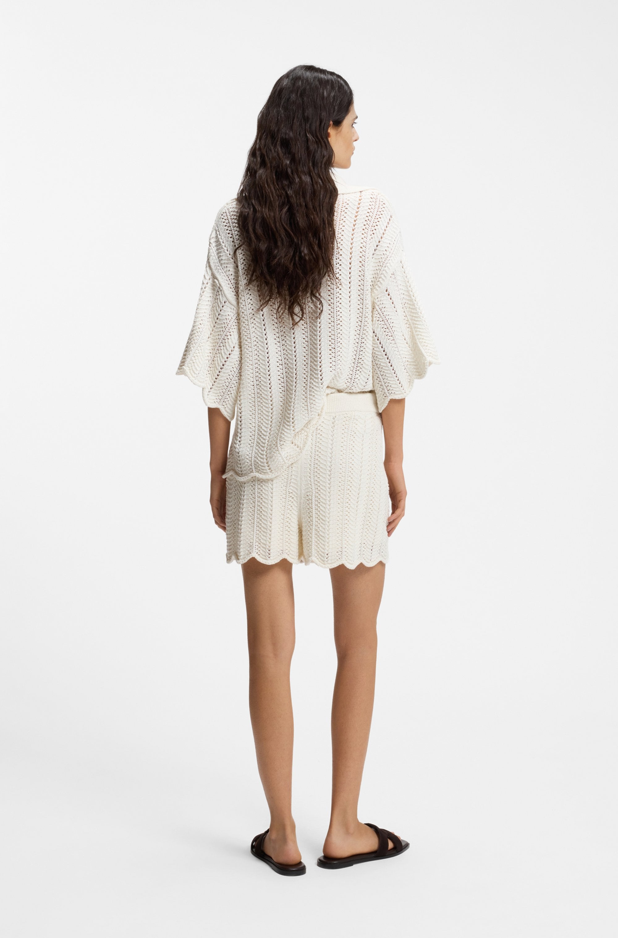 BOSS ORANGE Shorts »Forde Premium Damenmode«  aus Strick, mit Wellenstruktur