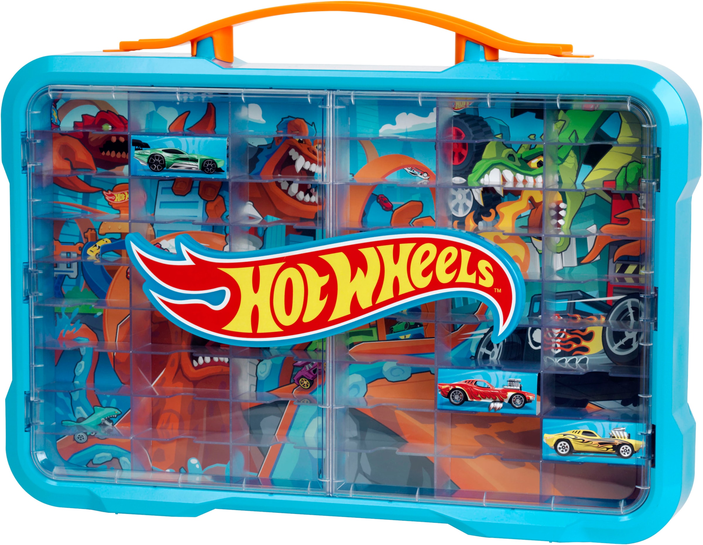 Klein Valise de collecte »Sammelvitrine für 54 Autos« mit leuchtendem Hot Wheels Logo