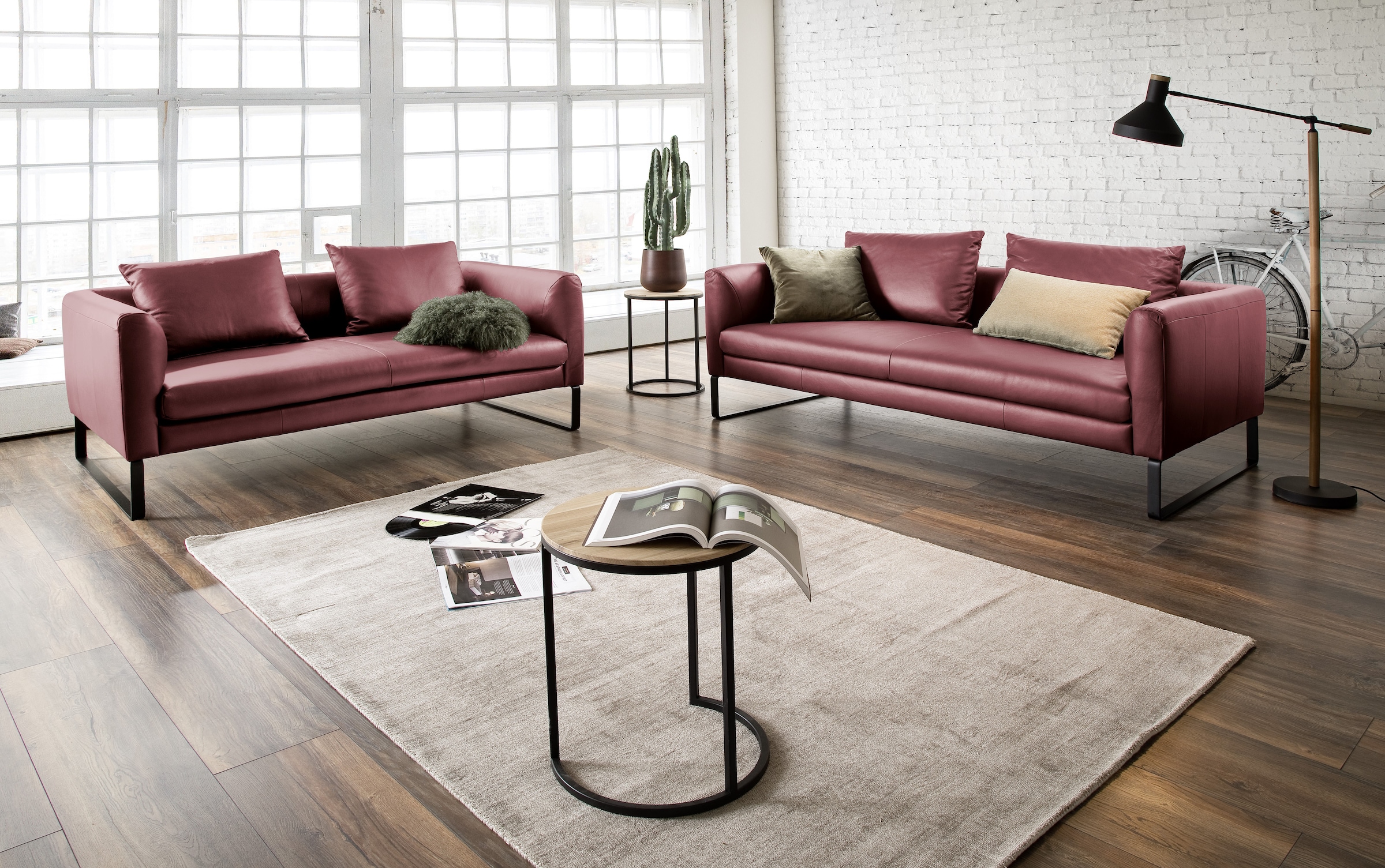 3C Candy Canapé »Avola bequem und elegantes Leder-Sofaset, tolle Verarbeitungsdetails« ensemble : canapé composé d’un 2,5 places et d’un 3 places