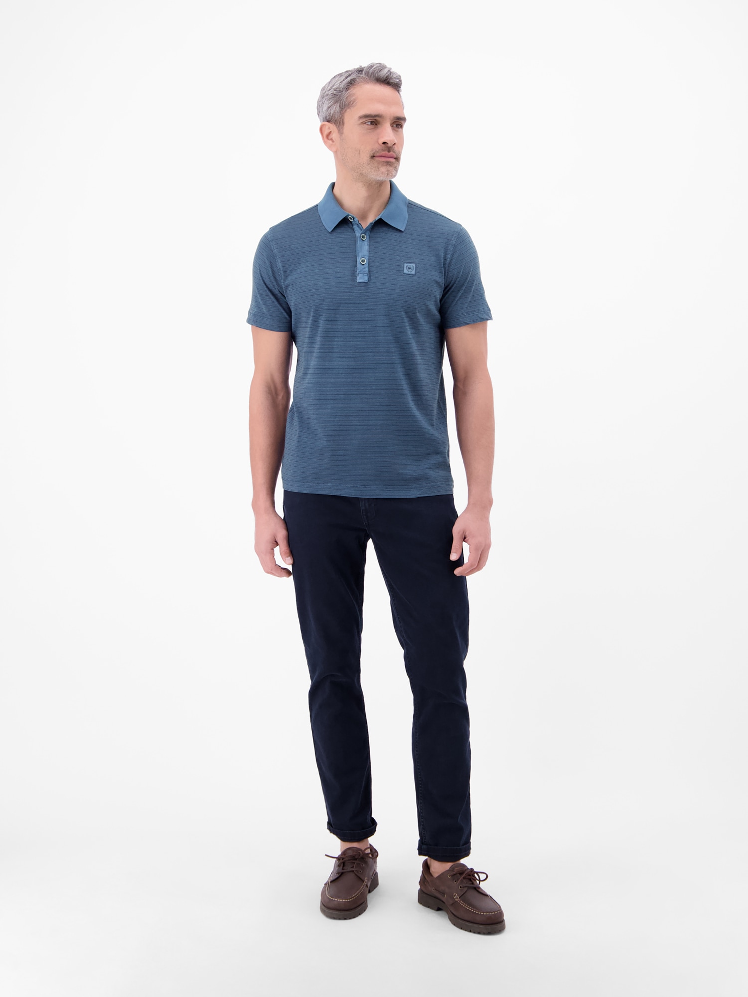 LERROS Polo »Poloshirt mit Fineliner-Optik, 100 % Baumwolle«