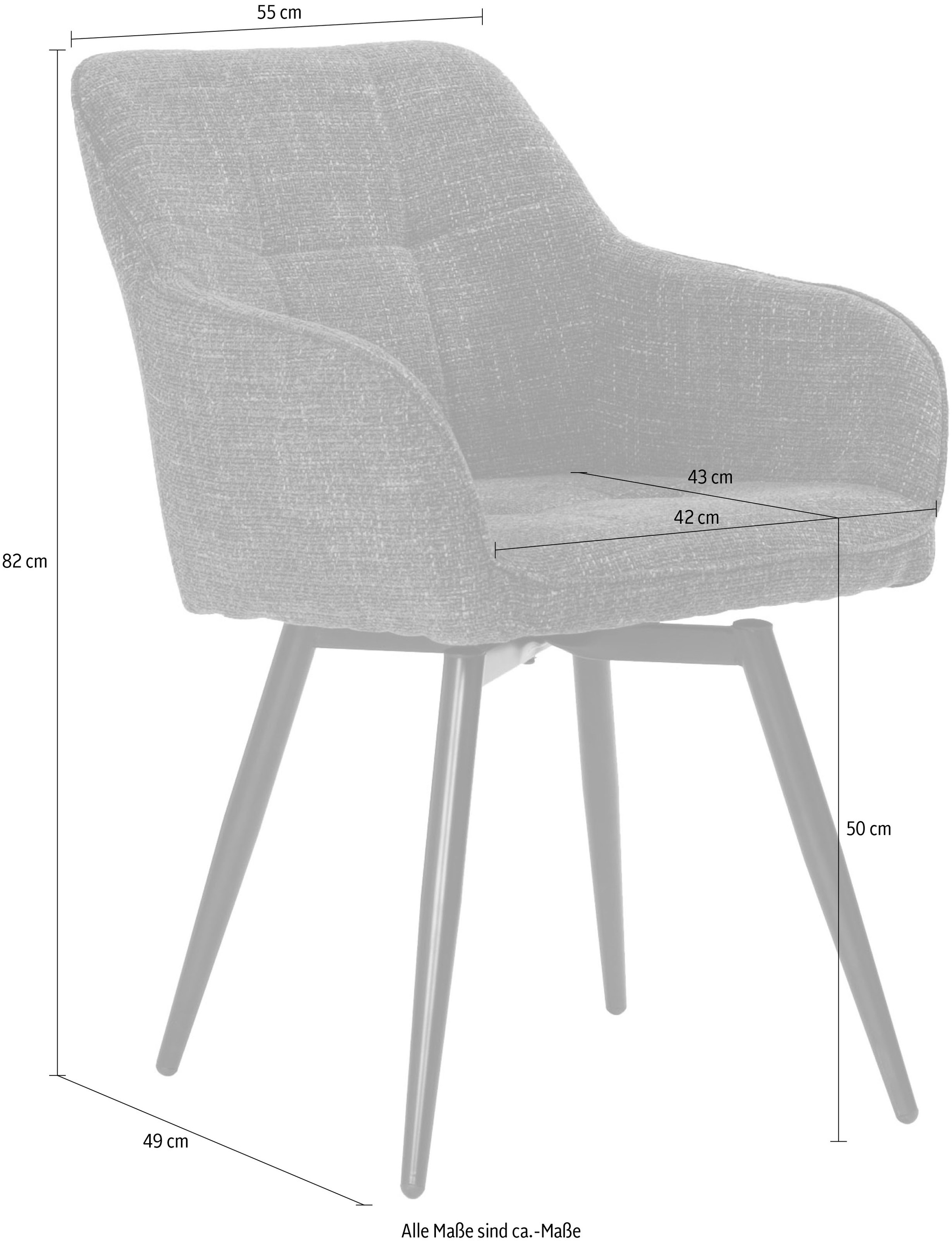 SIT Drehstuhl »Havanna 2er-Set mit 360° Drehfunktion & Strukturstoff« (Set) 2 Stk.mit 360° Drehfunktion