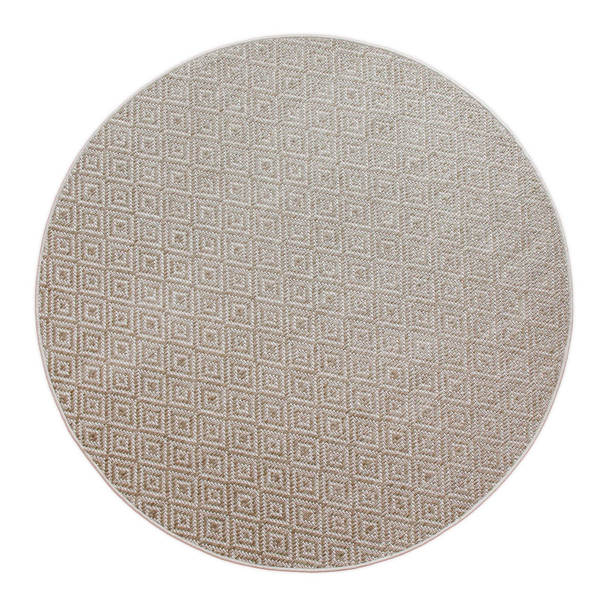 Wecon home Tapis »Miami Beach« Rond 5 mm Höhe In- & Outdoor Teppich, wetterfest, modernes Rauten Muster, Balkon