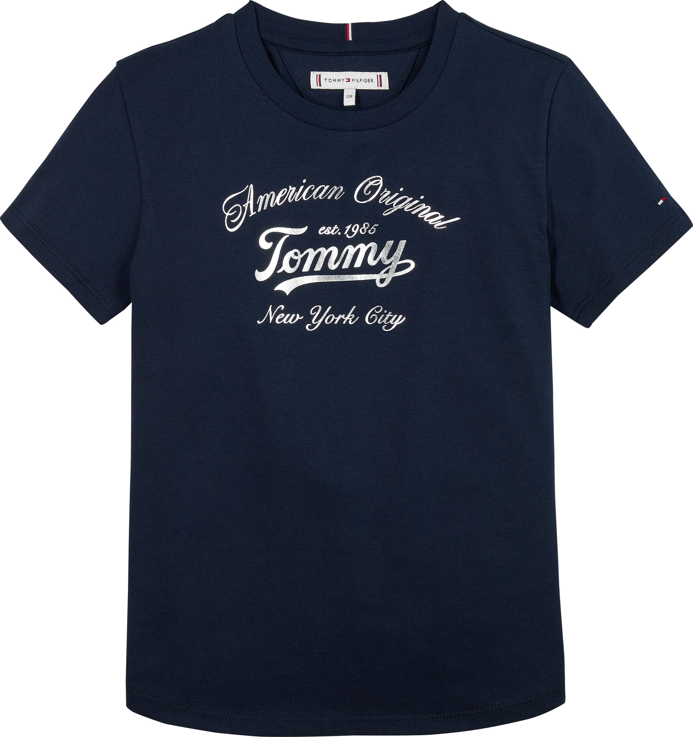 Tommy Hilfiger T-shirt »TOMMY SCRIPT TEE SS« für Kinder bis 16 Jahre, glänzender Druck