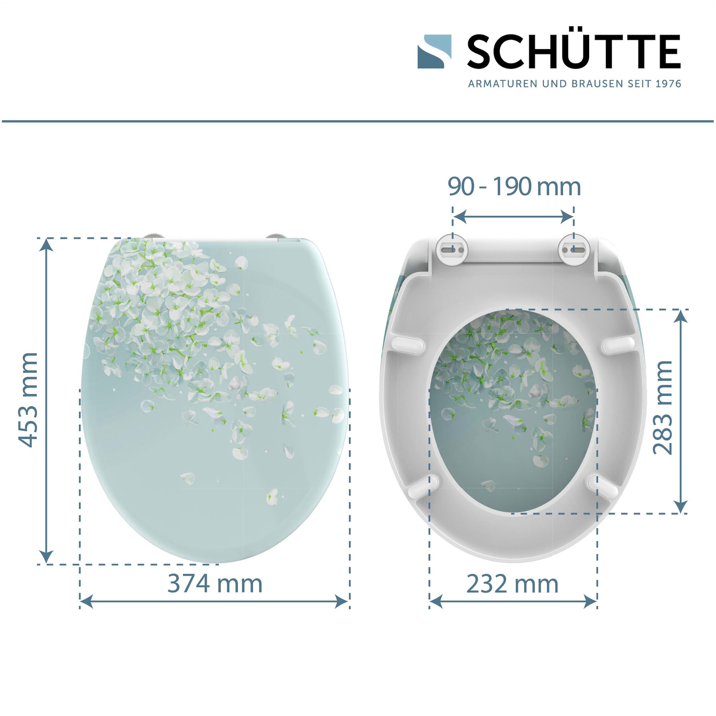 Schütte WC-Sitz »FLOWER IN THE WIND« bruchsicher und kratzfest, Absenkautomatik, Standardmass