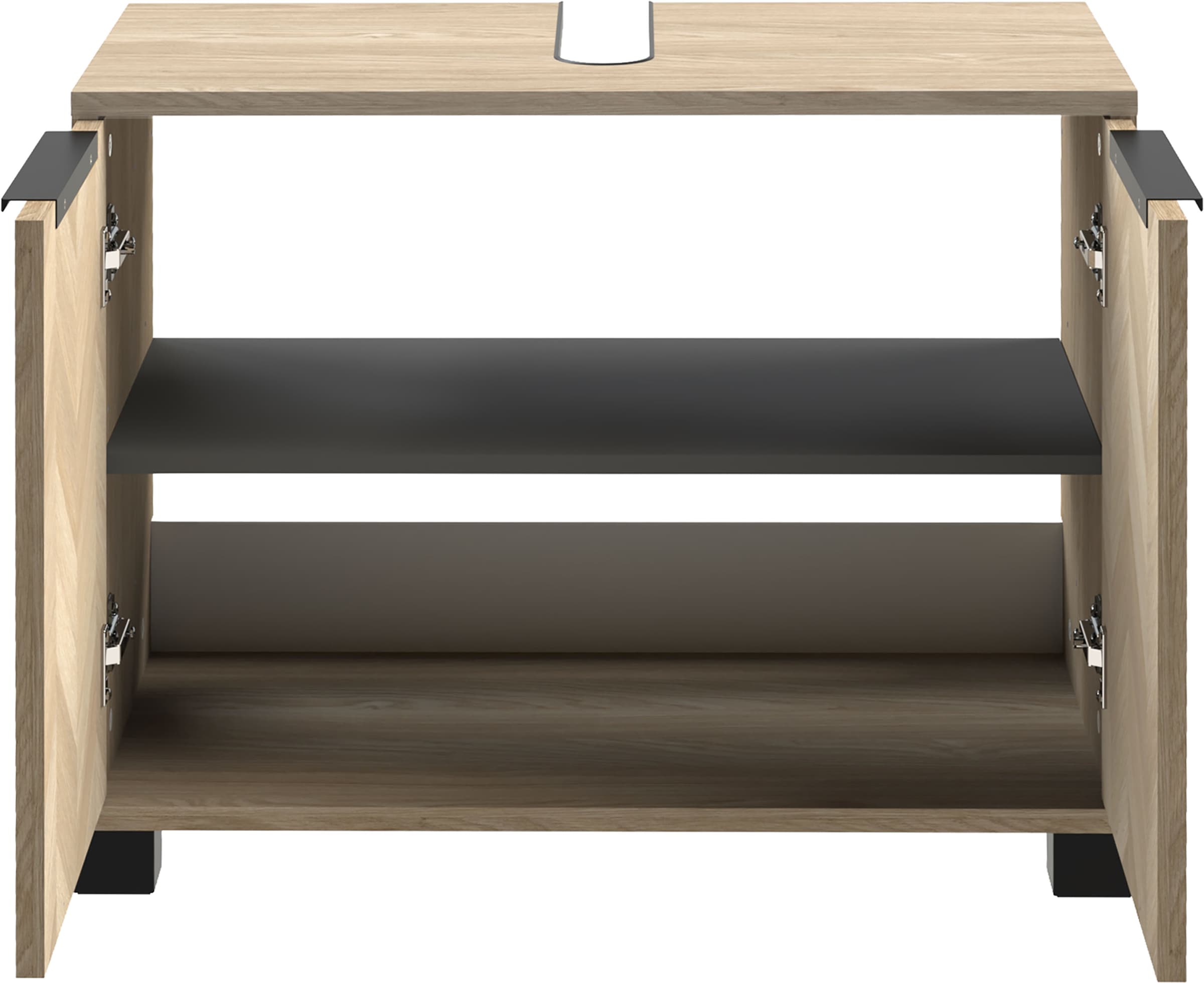 Schildmeyer Waschbeckenunterschrank »PIAZZA, 2 Türen, Breite 65,1 cm, MADE IN GERMANY« 1 Stk. tlg. Türen im Fischgräten-Dekor, MADE IN GERMANY