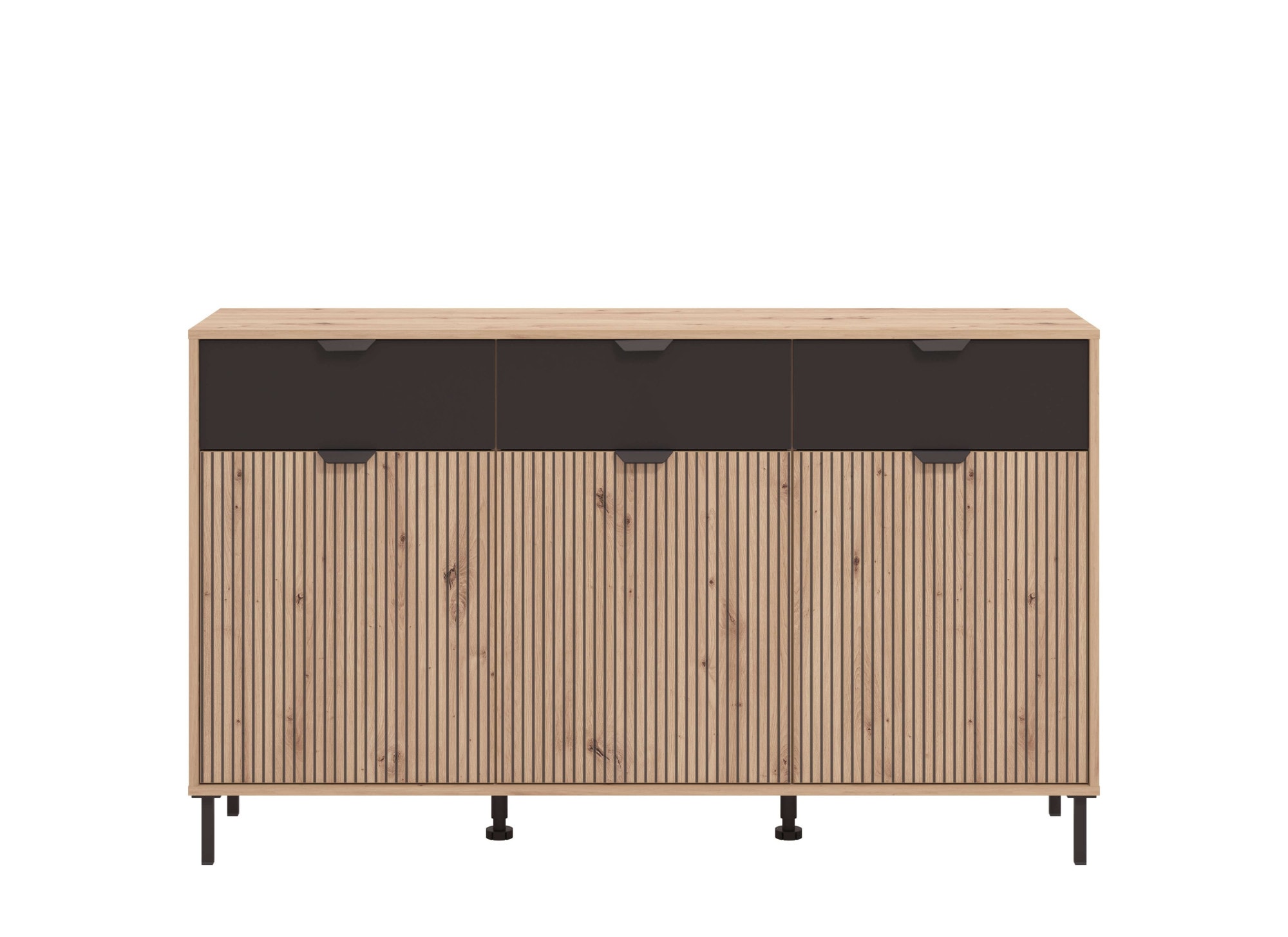 Home affaire Commode »Mayenne Sideboard, Schubladenschrank, Kommode, Anrichte, Breite 157cm« Wohnzimmermöbel, Schlafzimmermöbel, mit Drehtüren und drei Schubladen
