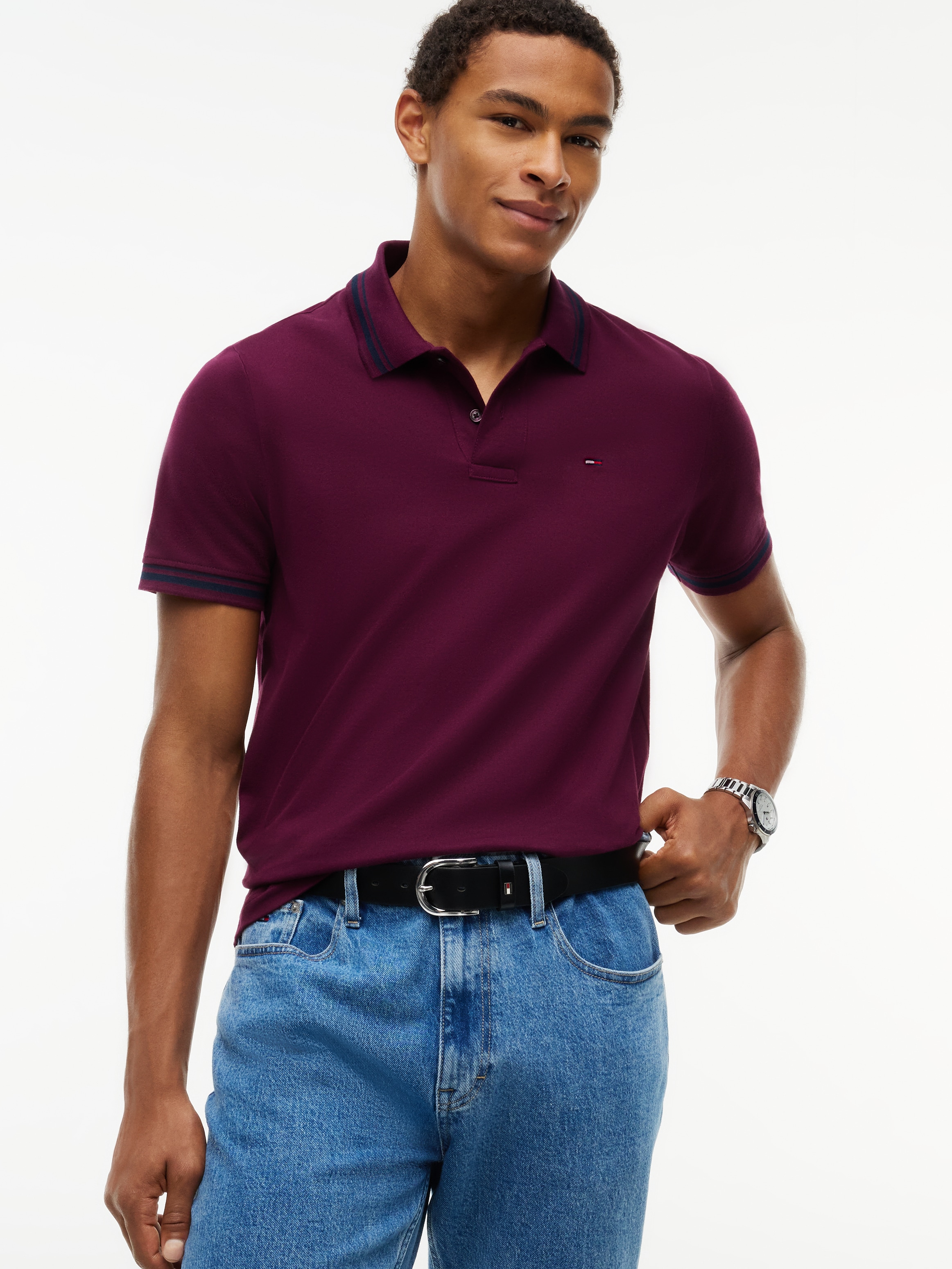 Tommy Jeans Ceinture en cuir »TJM AUSTIN 3.5« taille réglable avec détails d’étiquette sur la boucle