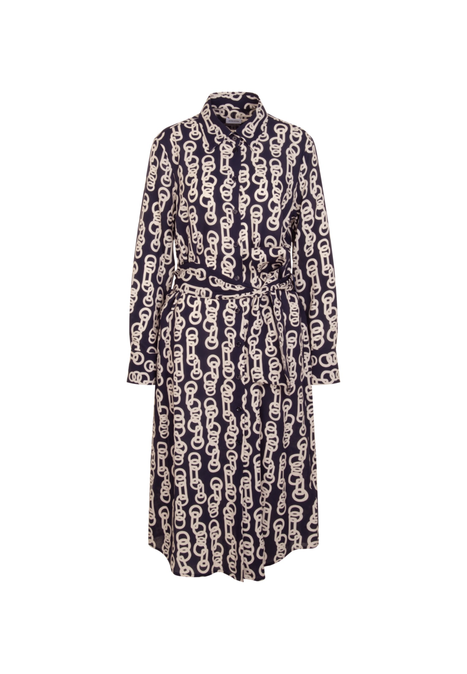 seidensticker Sommerkleid »Schwarze Rose« Langarm Kragen Kettenprint