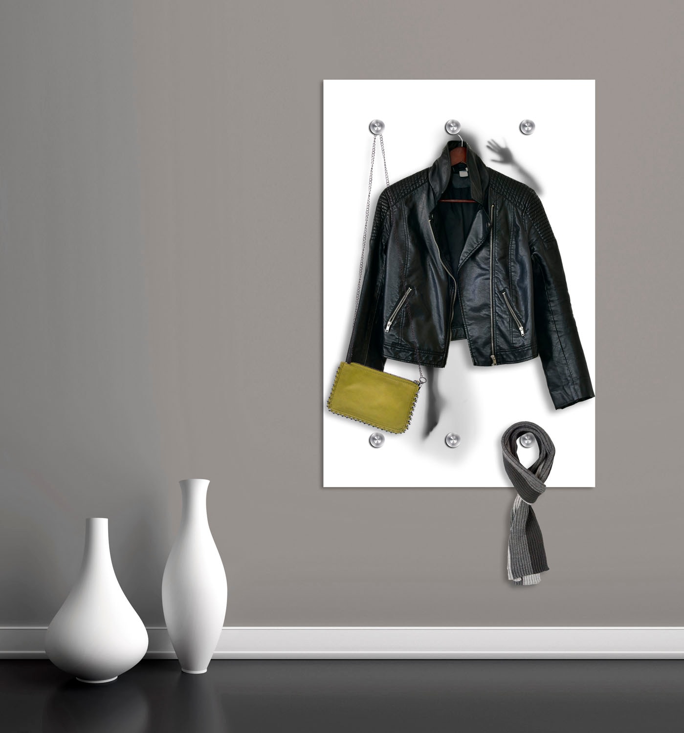 queence Garderobenleiste »Frau« mit 6 Haken, 80 x 120 cm