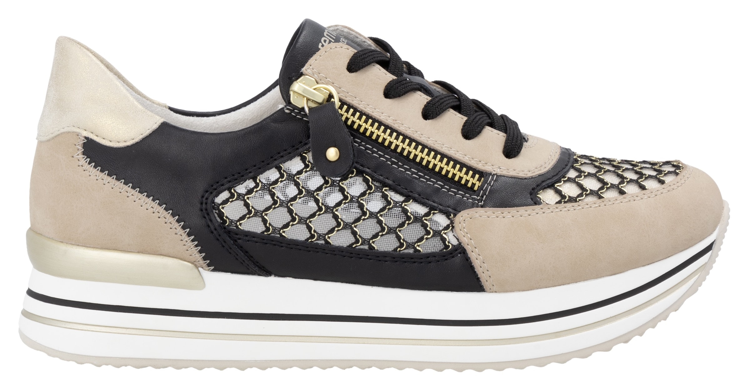 Remonte Plateausneaker  , Freiezitschuh, Halbschuh, Schnürschuh, vegan, Kontrastbesatz