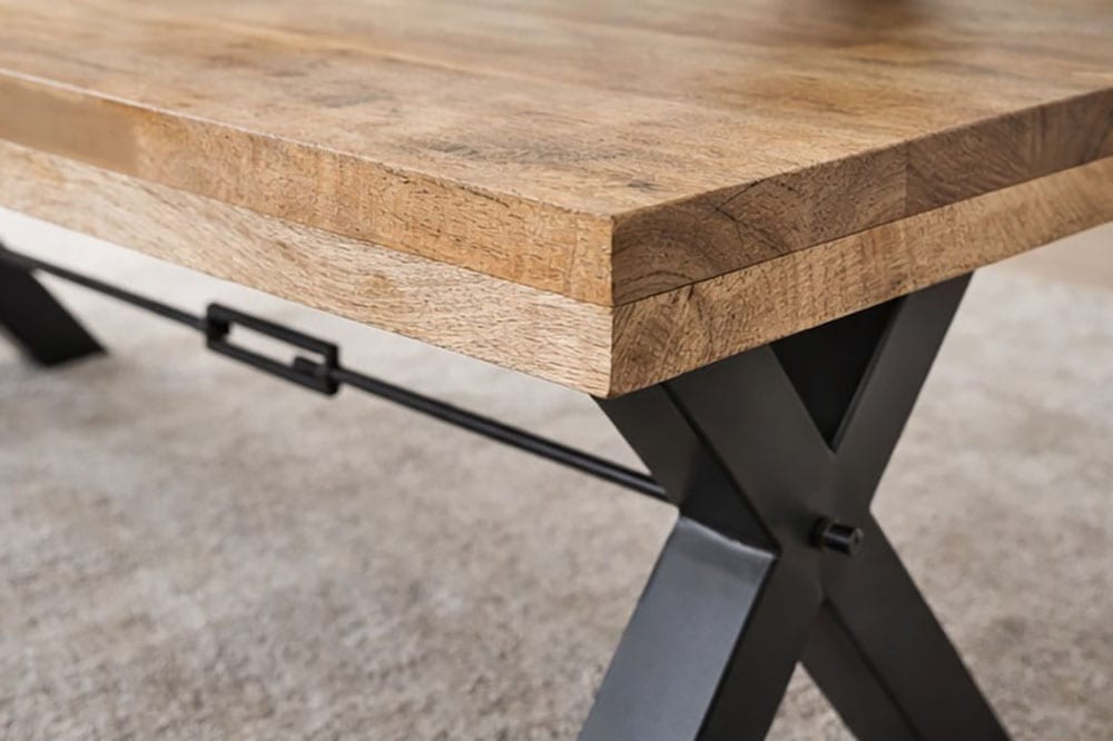 Stolkom Table basse »Dehli Couchtisch B/H/T 110x46x60 cm« 1 cuis tlg. Oberfläche uneben, Traverse