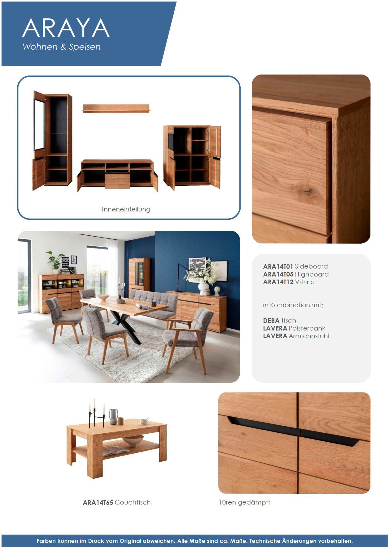 MCA living Wohnwand »Araya Wohnkombination II« Komplett-Set, optional: Glaskantenbeleuchtung, 4 Stk. tlg.