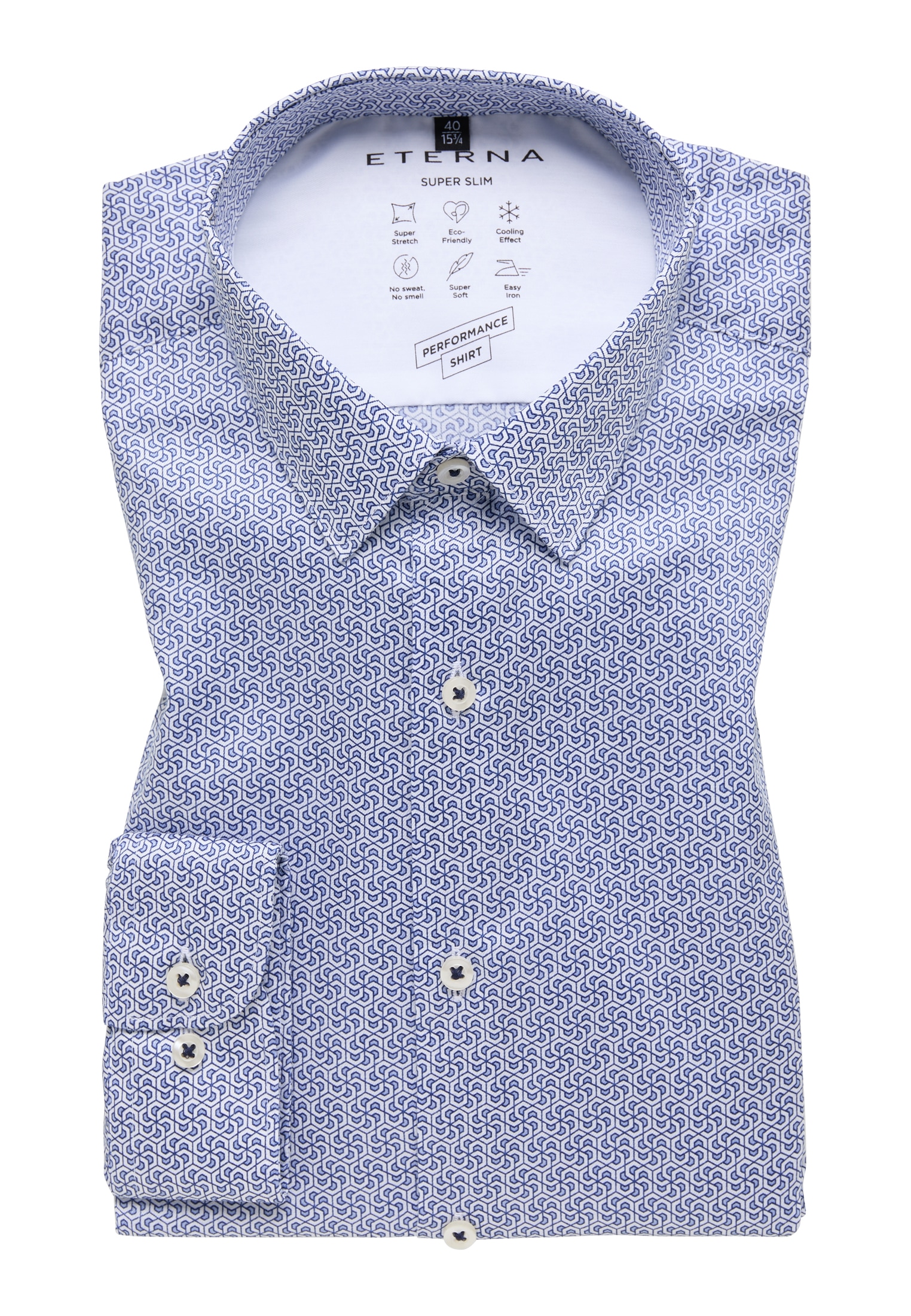 Eterna Langarmhemd »SUPER SLIM« EASY IRON (bügelleicht)