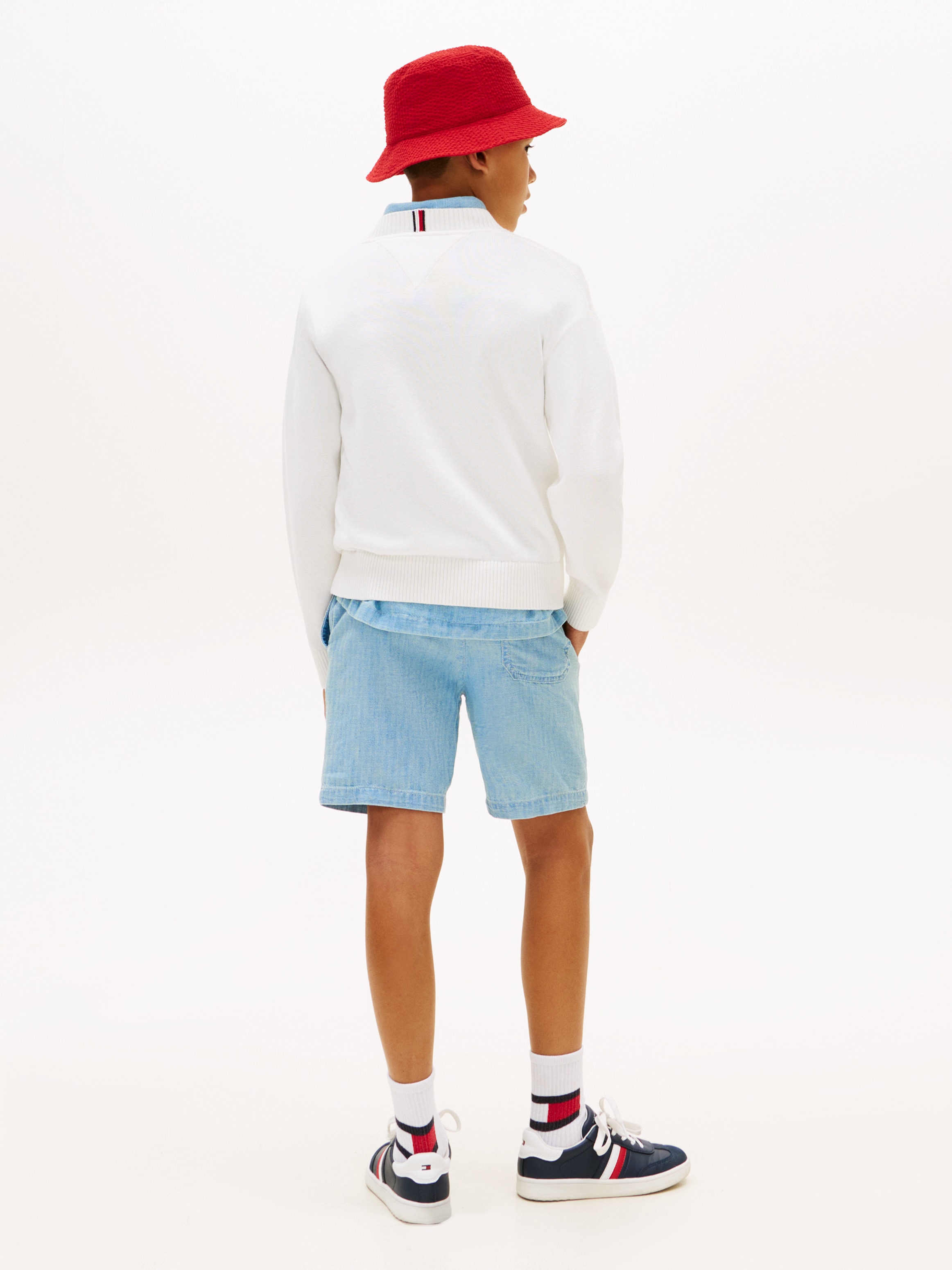 Tommy Hilfiger Strickpullover »WAVY FLAG SWEATER LS« Kinder bis 16 Jahre, Rundhals