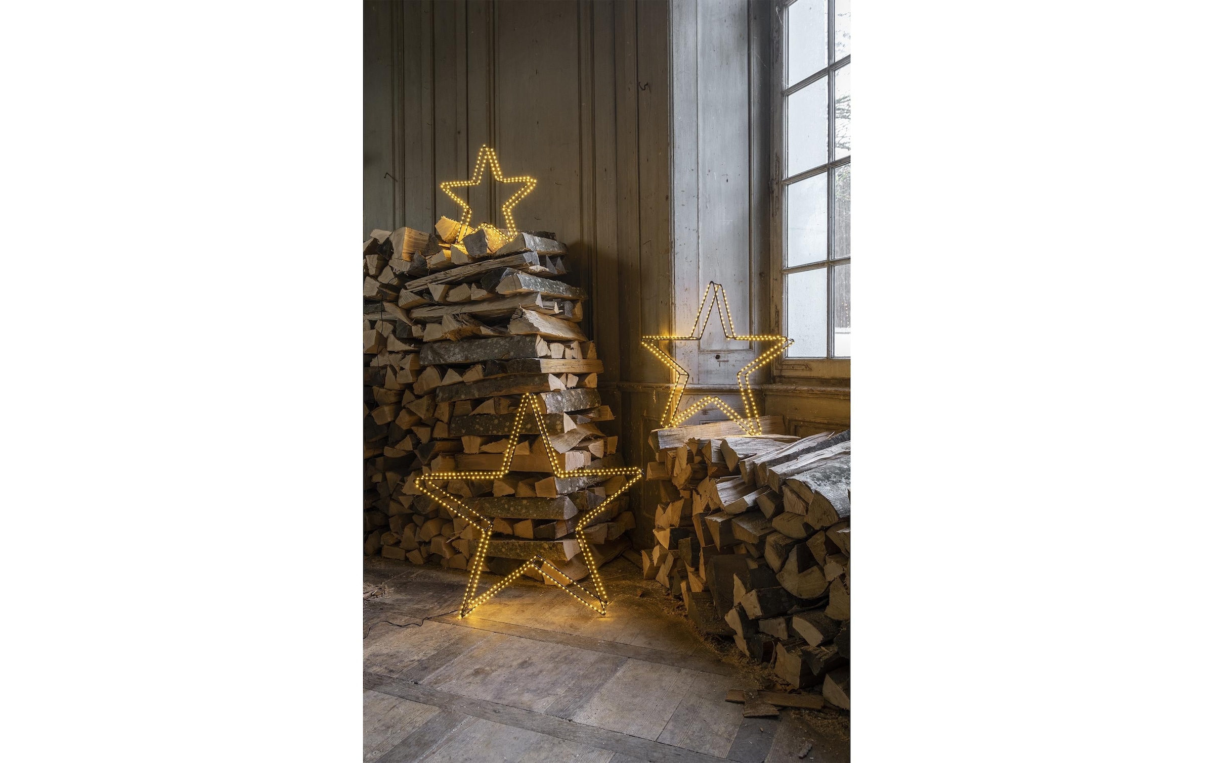 STT LED Dekofigur »Dekoration 3D Star Nero 58cm« Warmweiss