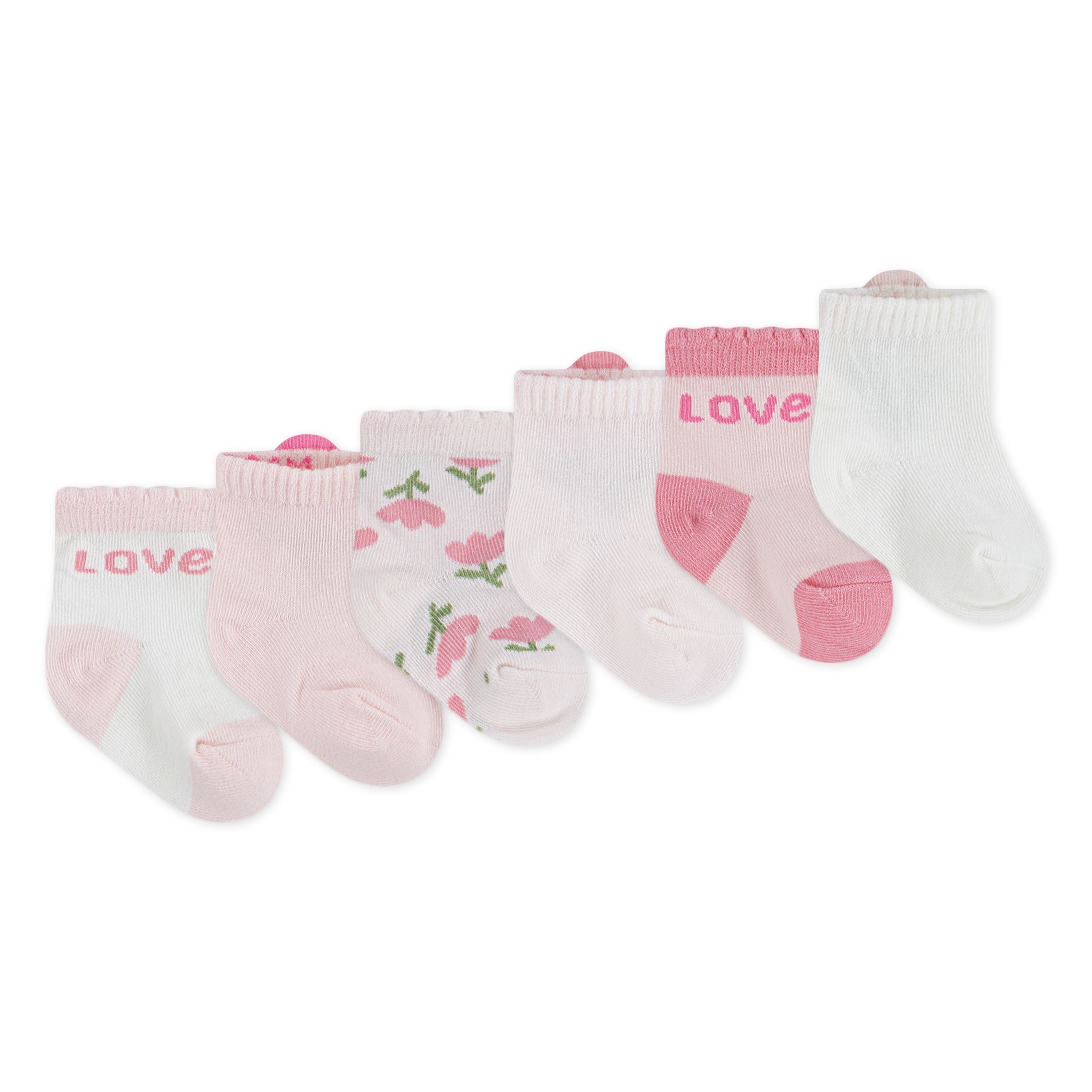 HUGGIES babywear Chaussettes »HGHG 6PK SOCK« Packung, 6 Couple tlg. mit Stickereien