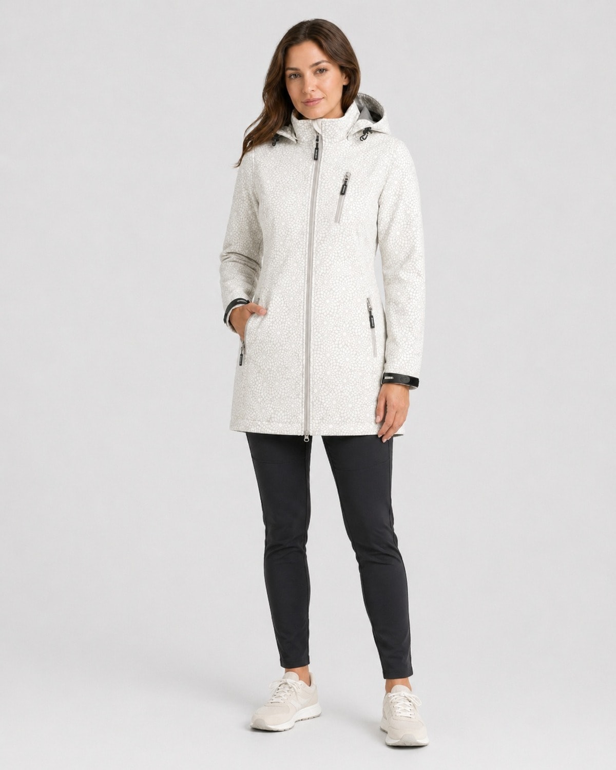 DEPROC Active Veste softshell »SHELBY LONG« court manteau softshell léger avec capuche amovible