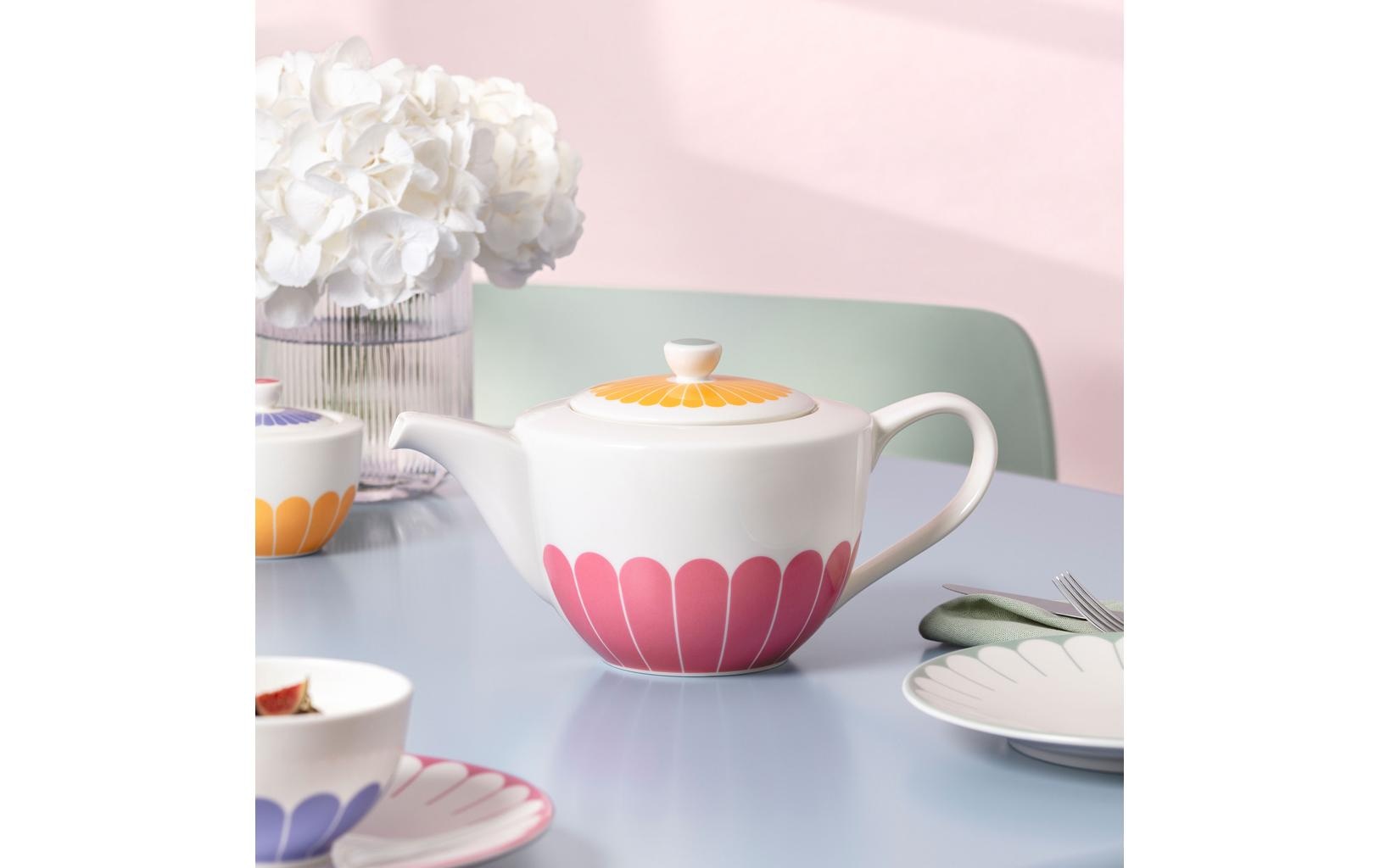 Villeroy & Boch Teekanne »Fleur 1,2 l« 1,2 l Elegante Porzellanteekanne mit Blumenmuster