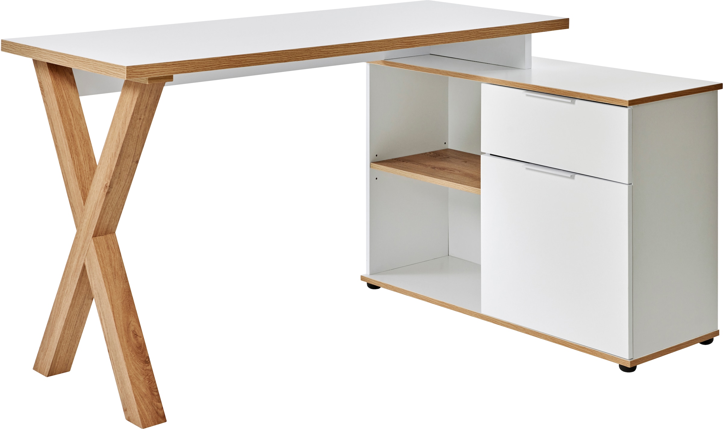 Jahnke Bureau d'angle »X-CLUB C 40 E« 1 cuis tlg. bureau d'angle, montage réversible, piètement en X