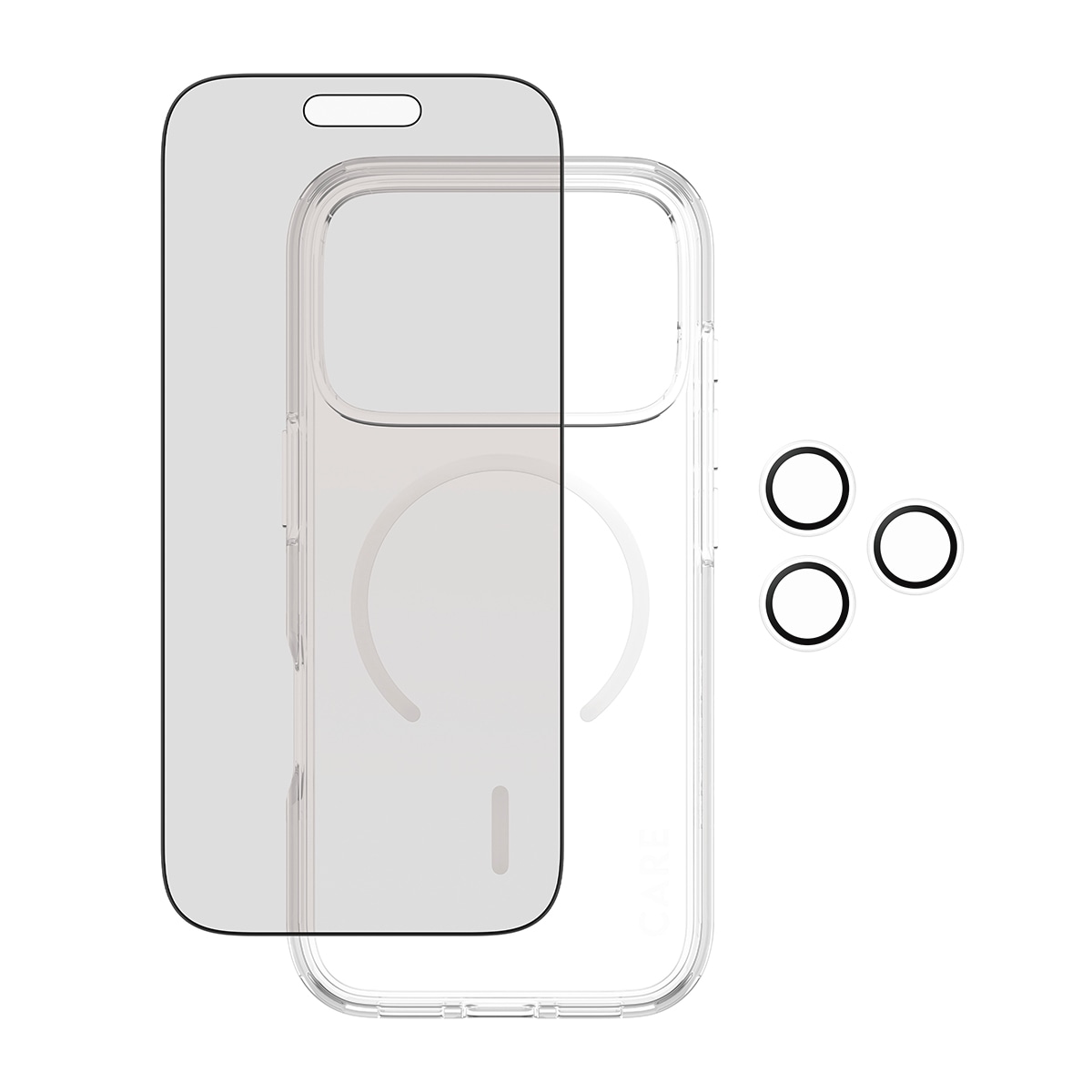 CARE by PanzerGlass Handyhülle »3-in-1 Flagship Privacy Bundle Apple iPhone 17 Pro« Apple iPhone 17 Pro Backcover, Schutzhülle, Handyschutzhülle, Case, Schutzcase, stossfest