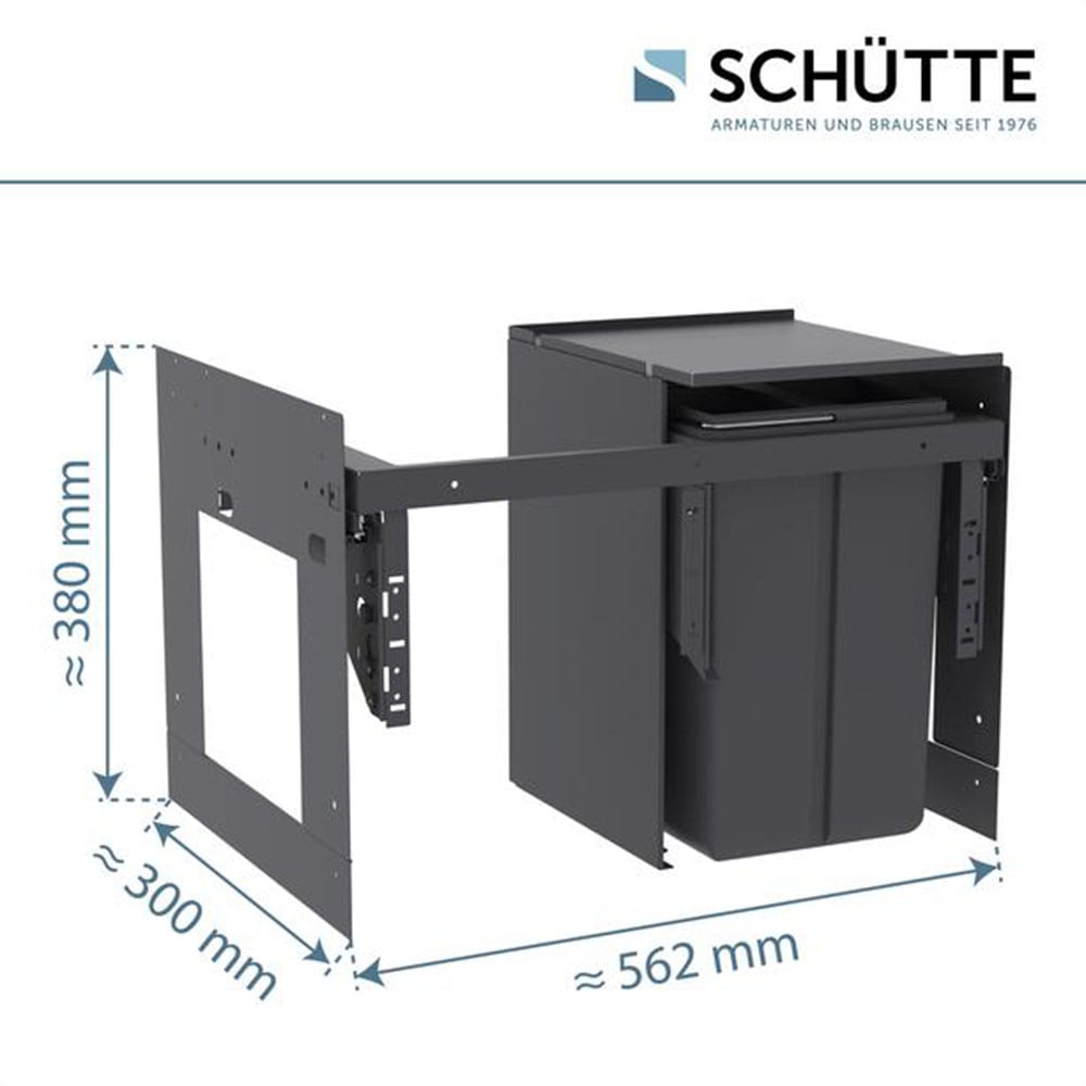 Schütte Système de tri des déchets »Aquastar« 2 Behälter à encastrer, 60cm, 2 compartiments, tiroir, couvercle