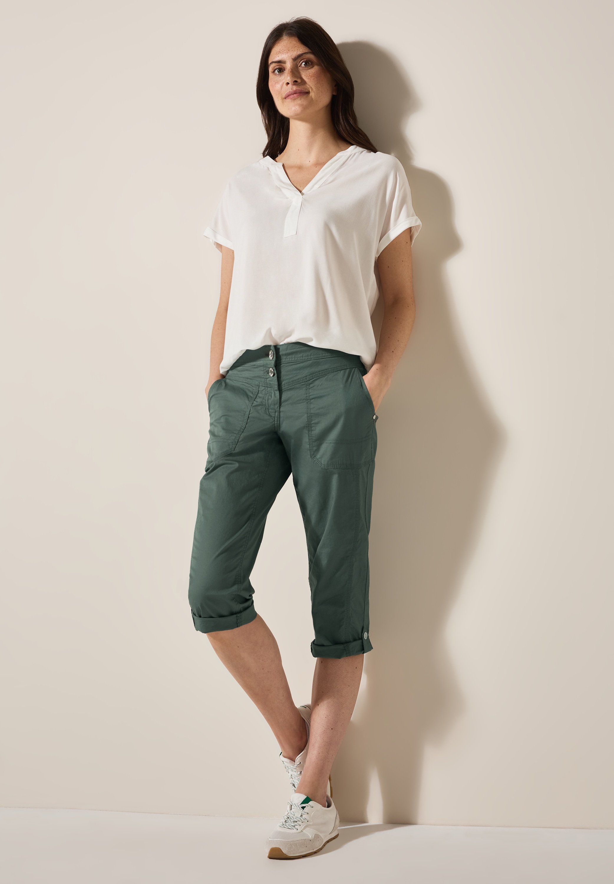 Cecil Pantalon capri »Style New York«  Sommerhose mit Knopfdetails am Bund