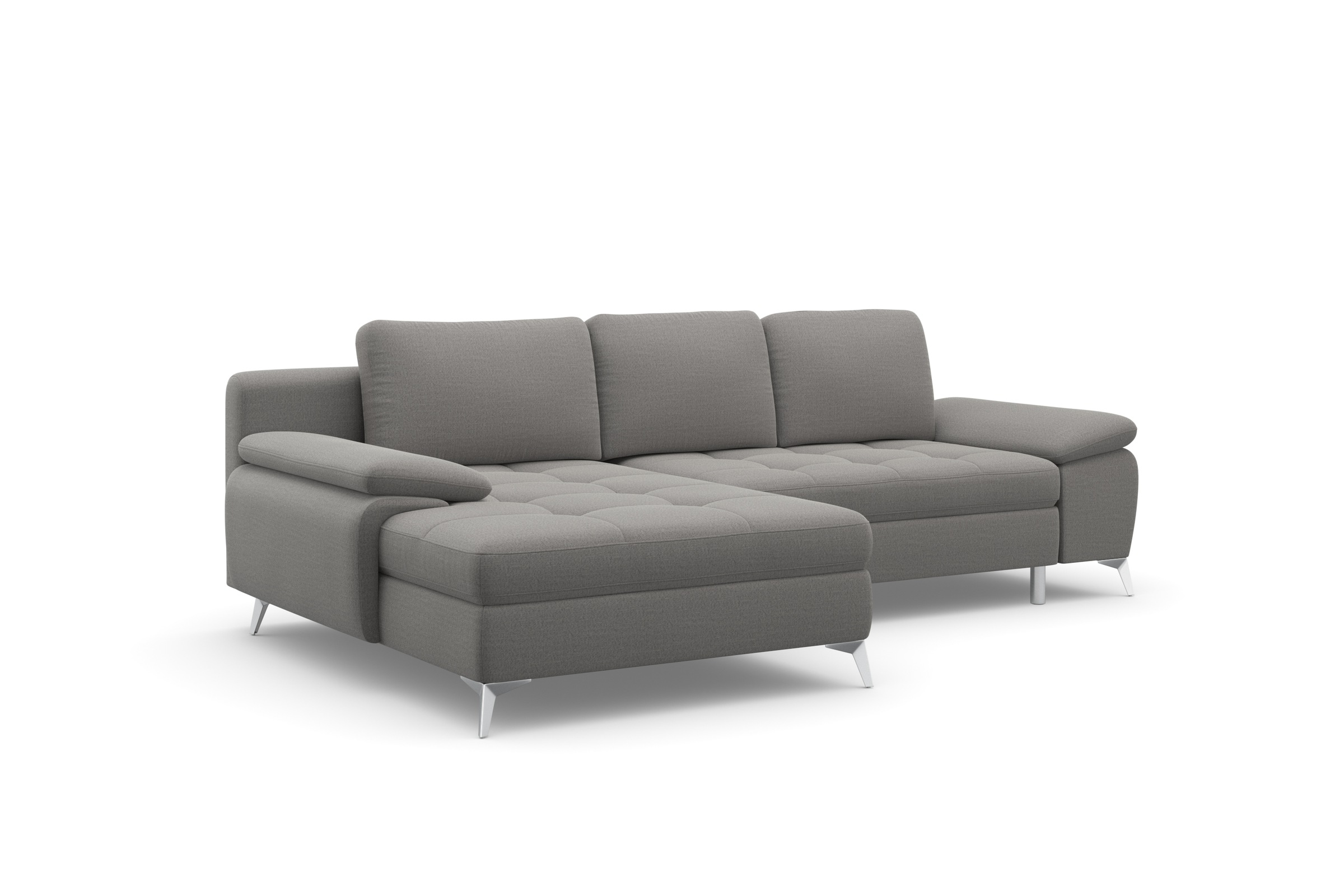 sit&more Canapé d'angle »Latigo L-Form« avec méridienne, au choix avec fonction lit et coffre de lit