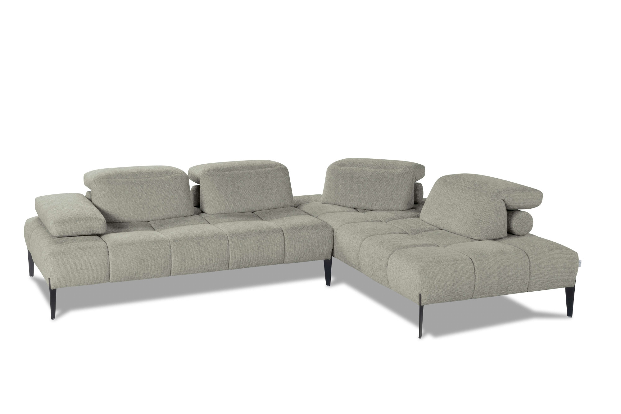 CALIA ITALIA Ecksofa »Skyline, Made in Italy, Design-Sofa, L-Form, mit Sitztiefenverstellung« verstellbare Armlehne und Kopfstütze für maximalen Komfort