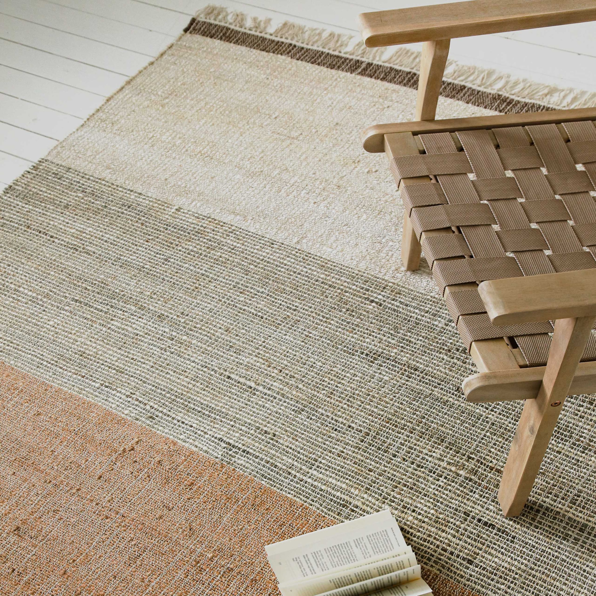 GOODproduct Teppich »Dallin« rechteckig 4 mm Höhe 80% Jute, handgewebt, mit Fransen, Wohnzimmer, Naturfaser