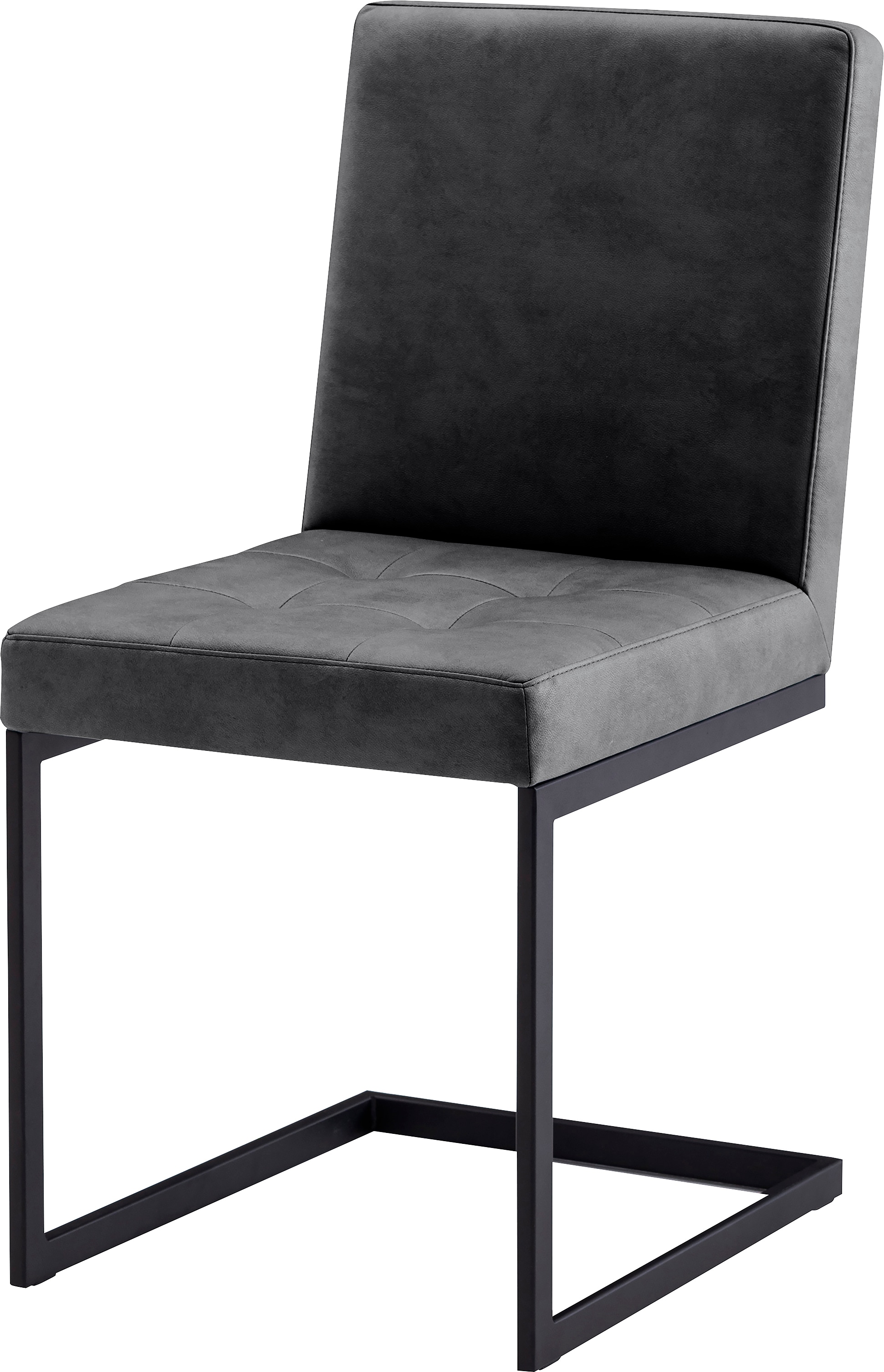 K+W Komfort & Wohnen Chaise de salle à manger »Freischwinger« () 1 cuisChâssis cantilever en tube carré noir, grand confort d'assise