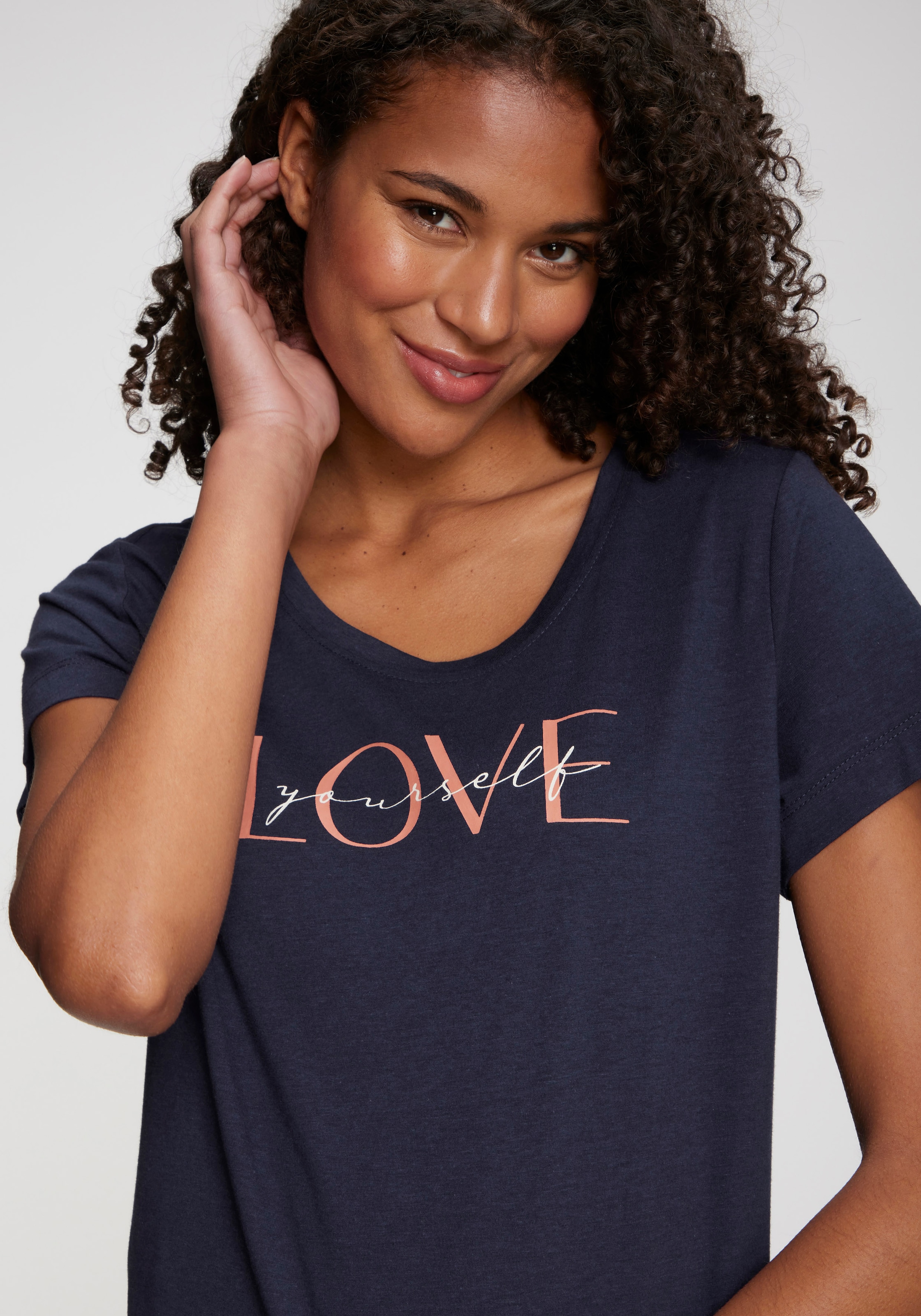 Vivance Dreams Pyjamaoberteil mit schönem Frontprint