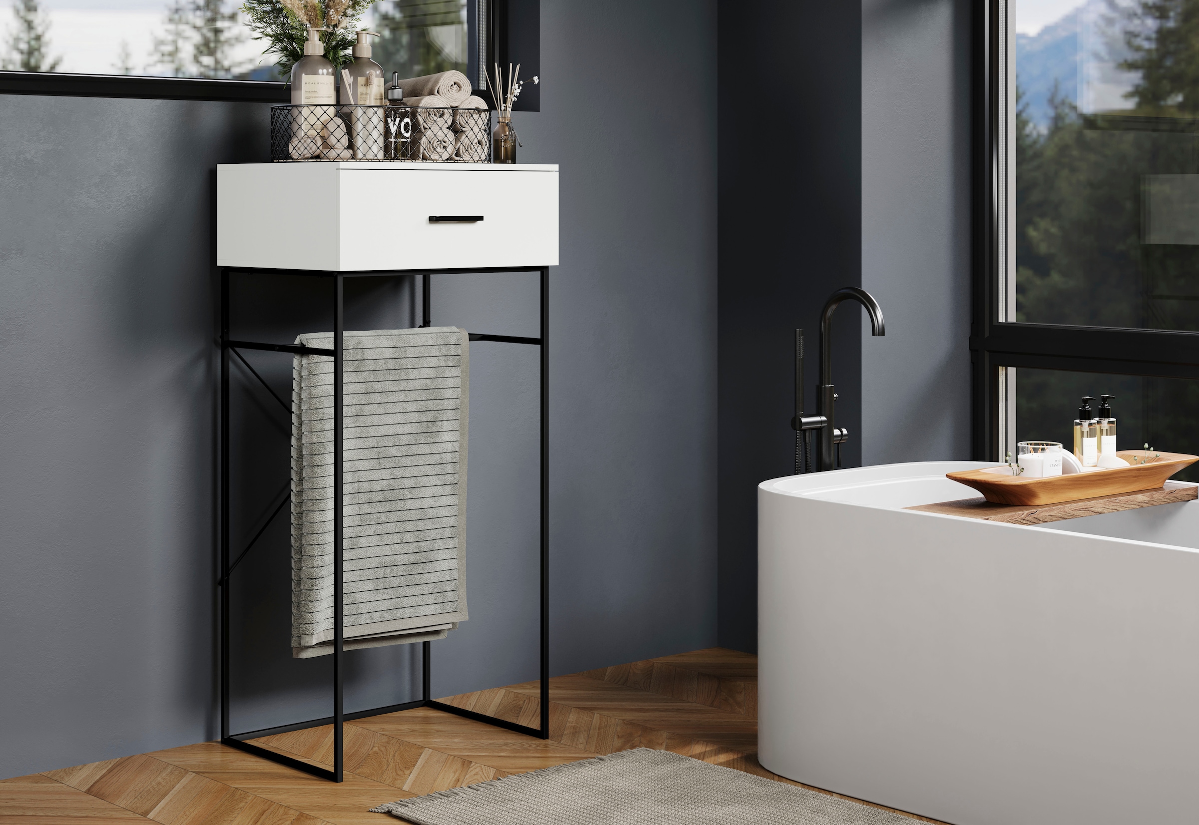Home affaire Beistelltisch »Sterling« 1 Stk. tlg. Konsolentisch mit 1 Schublade - (B/T/H) 60/48/132 cm