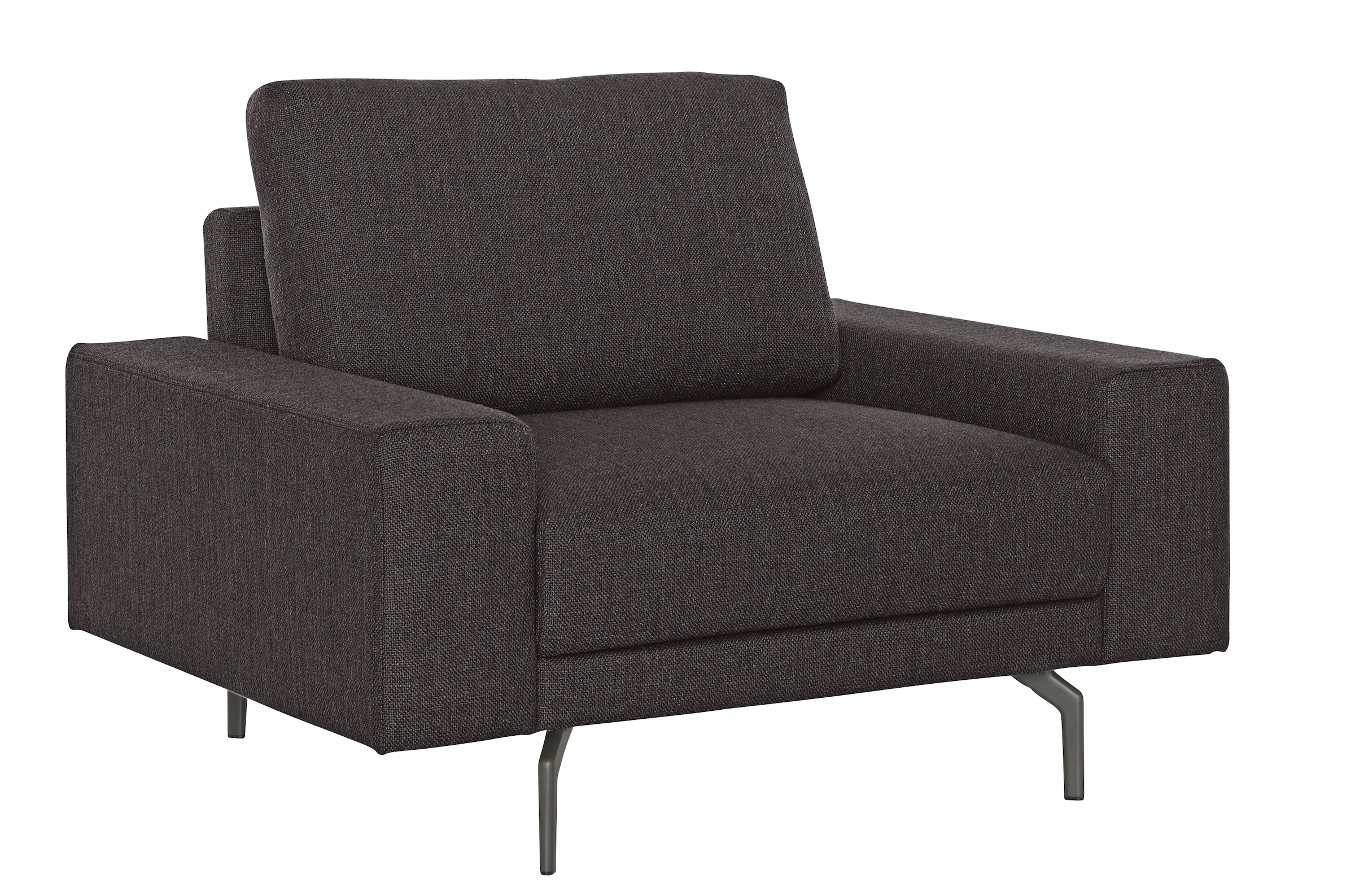 Creation BY ROLF BENZ Fauteuil »CR.450, Designsessel, Loungesessel« accoudoir large et bas, pieds en aluminium coulé couleur ombre, largeur 120 cm